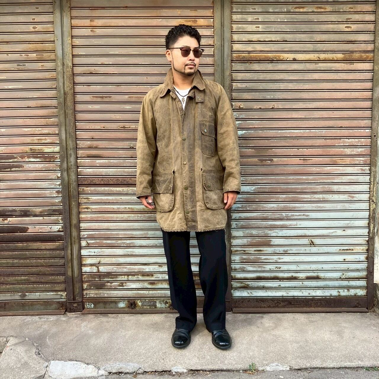 80s BARBOUR SOLWAY ZIPPER c42 オリーブ 1ワラント 70s バブアー