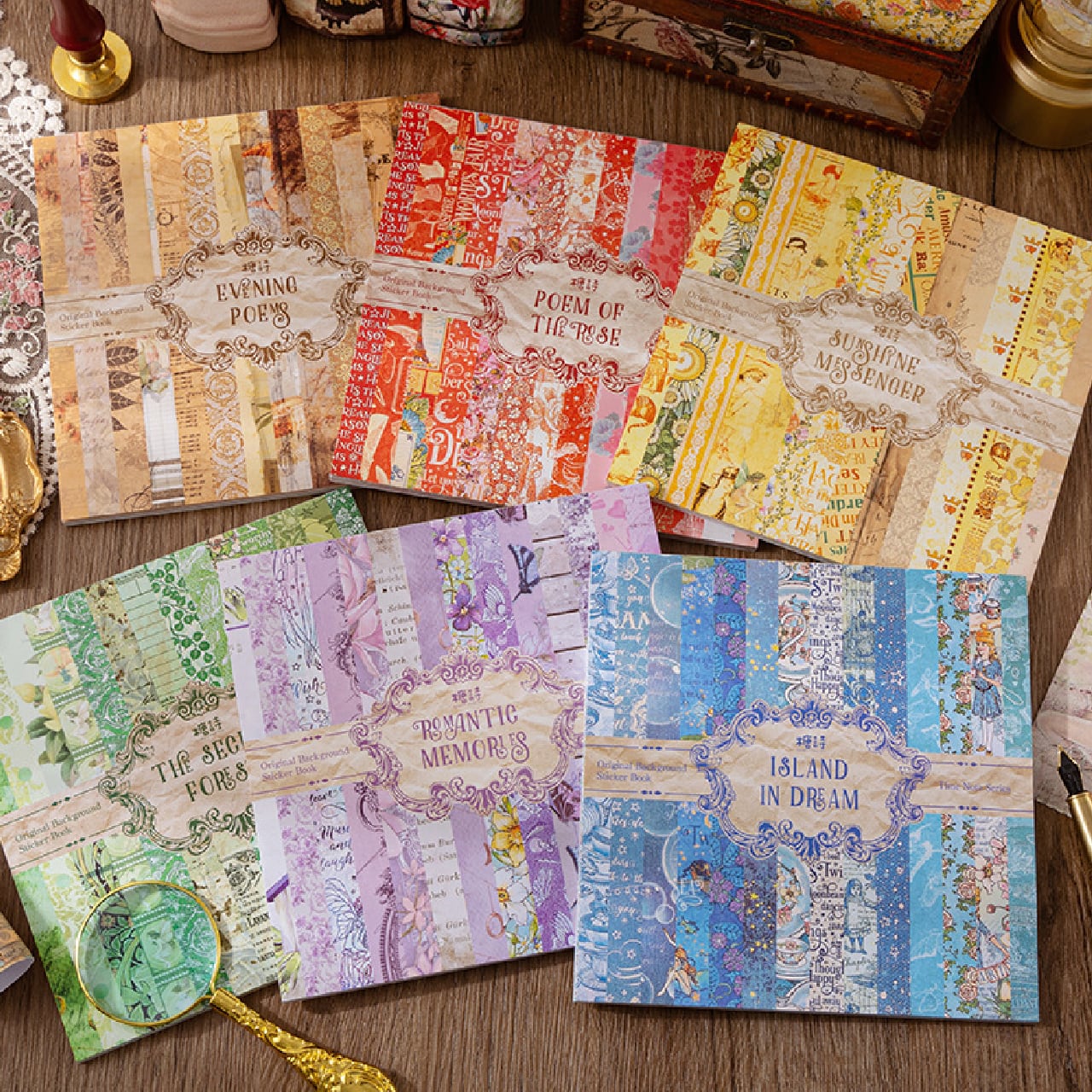 コラージュ素材 背景紙 素材紙 6種 20枚入 デザペ デザインペーパー