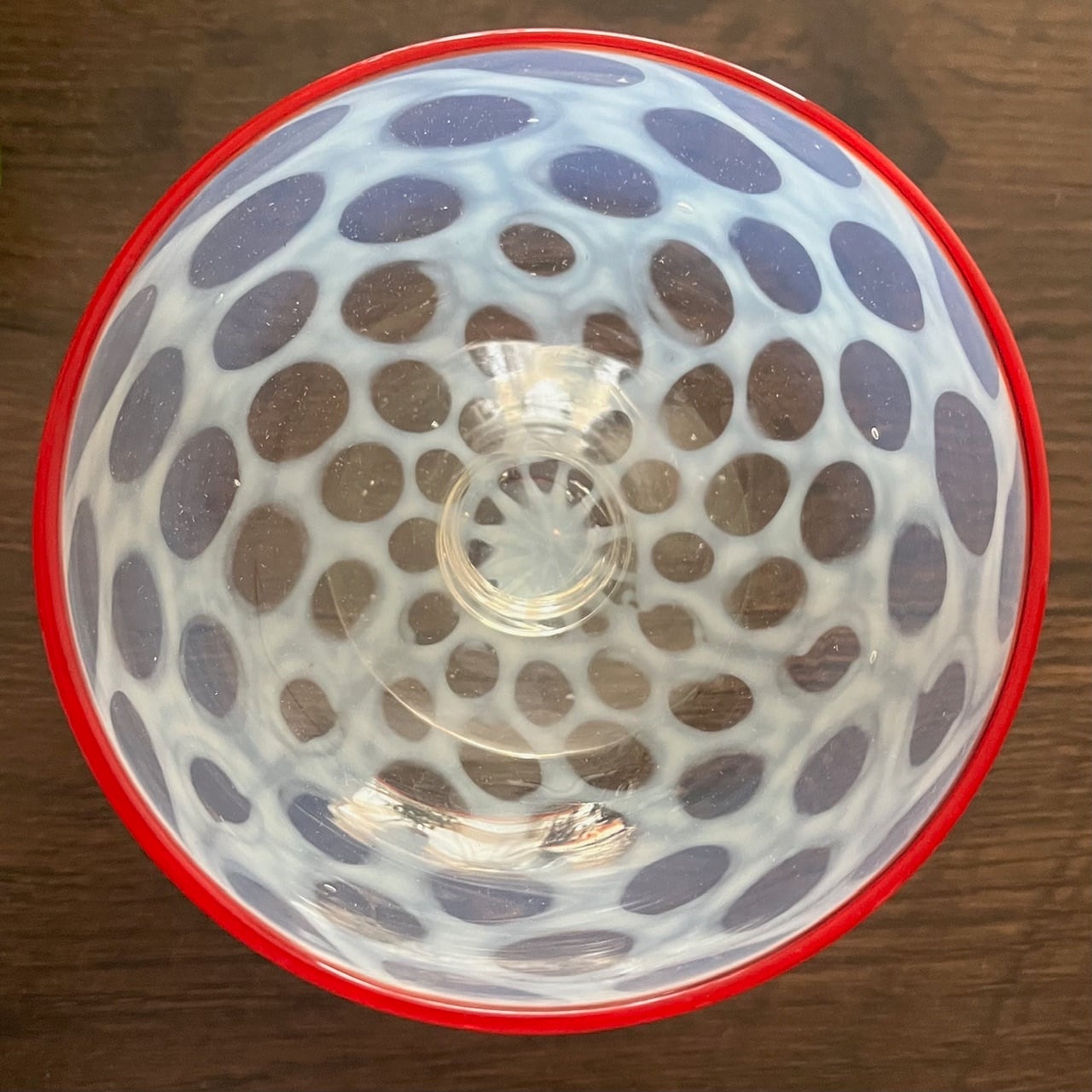 セット＞大正時代 水玉紋様 氷コップ 赤 ＋ クロスハート スプーン