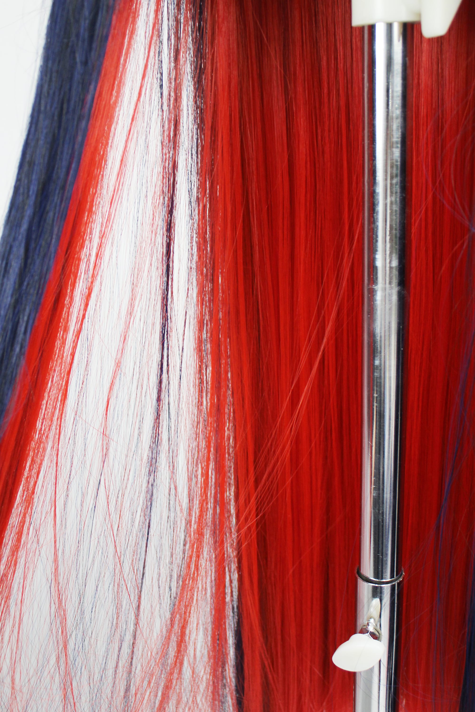 コスプレ耐熱ウィッグ ネイビー レッド インナー 2トーン ロング