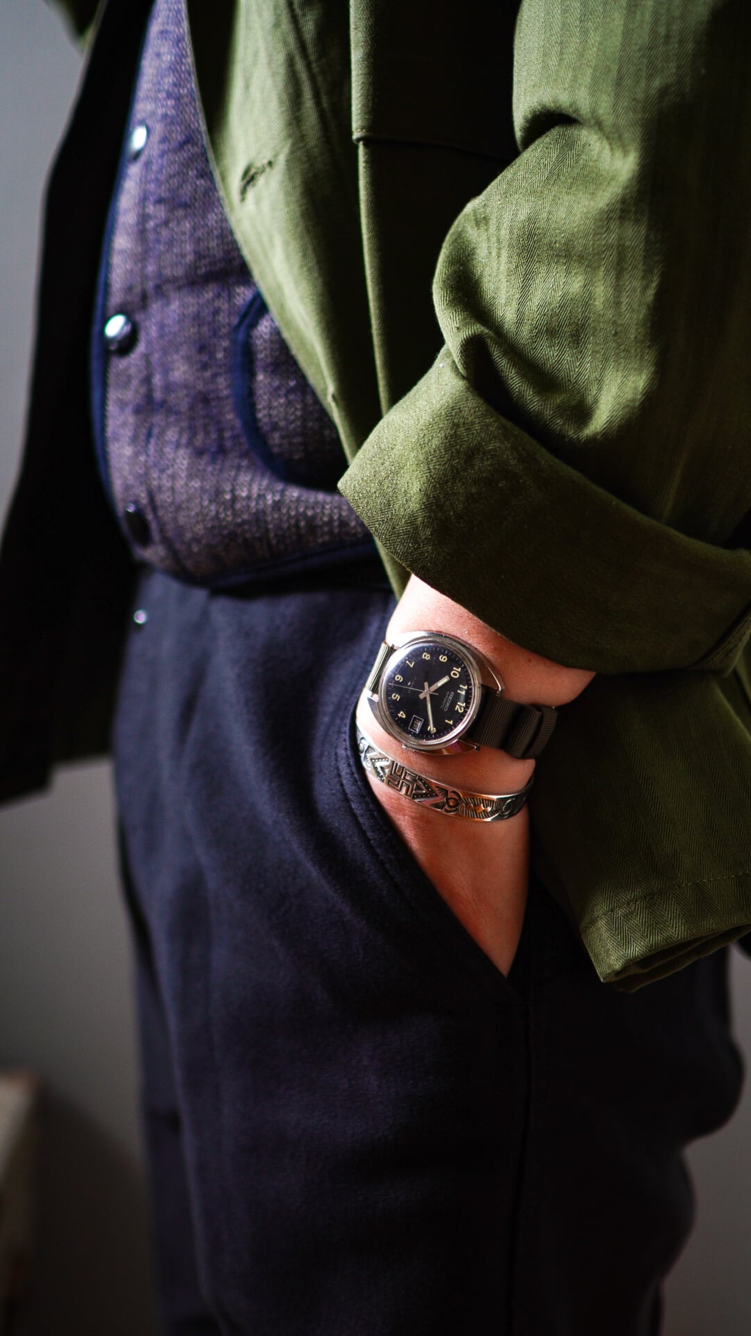 1920-1940s】ナバホ スワスティカ 逆卍 バングル 《ネイティブ