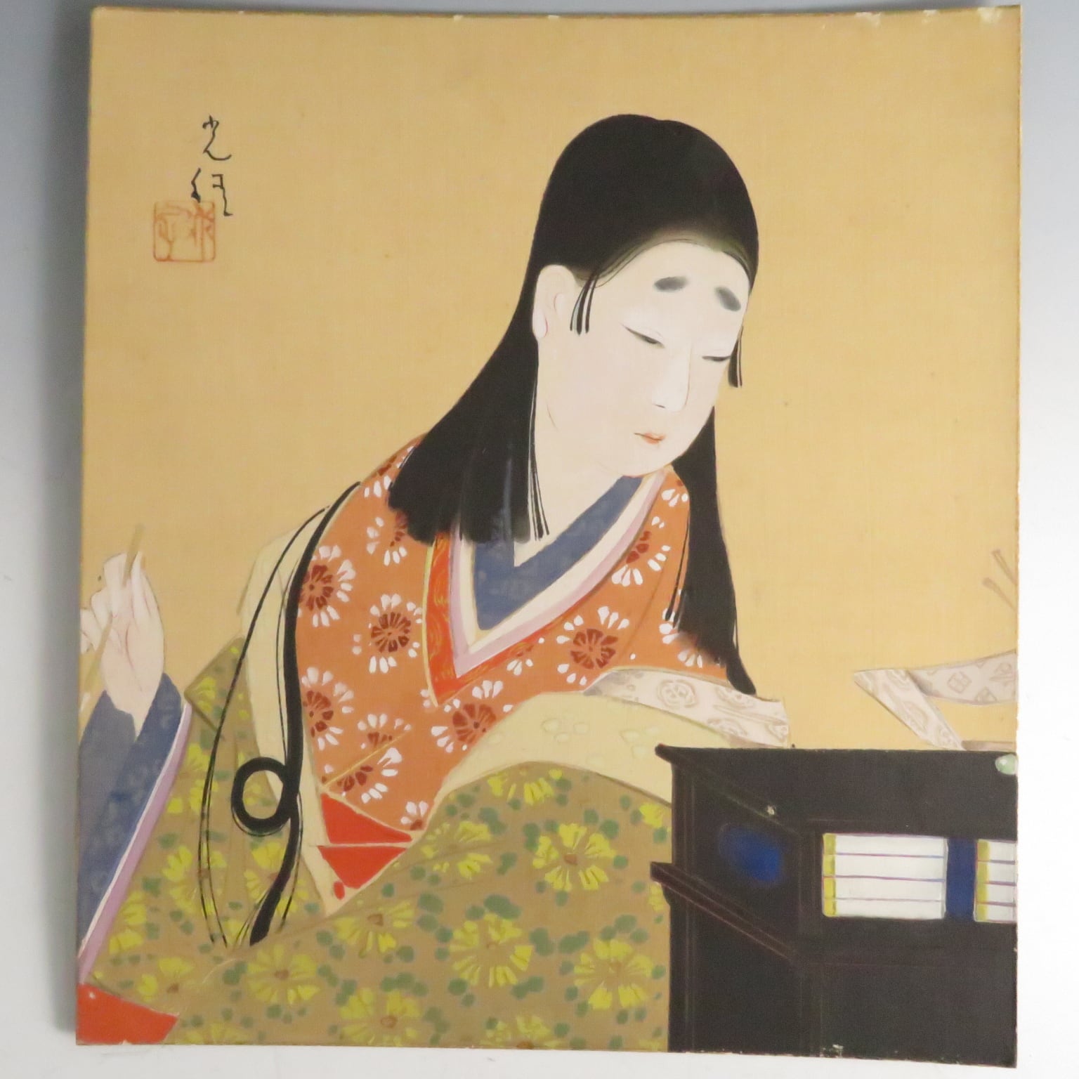 真作/島田武朋/河童画賛/桐共箱付/布袋屋掛軸HI-734 真作/島田武朋