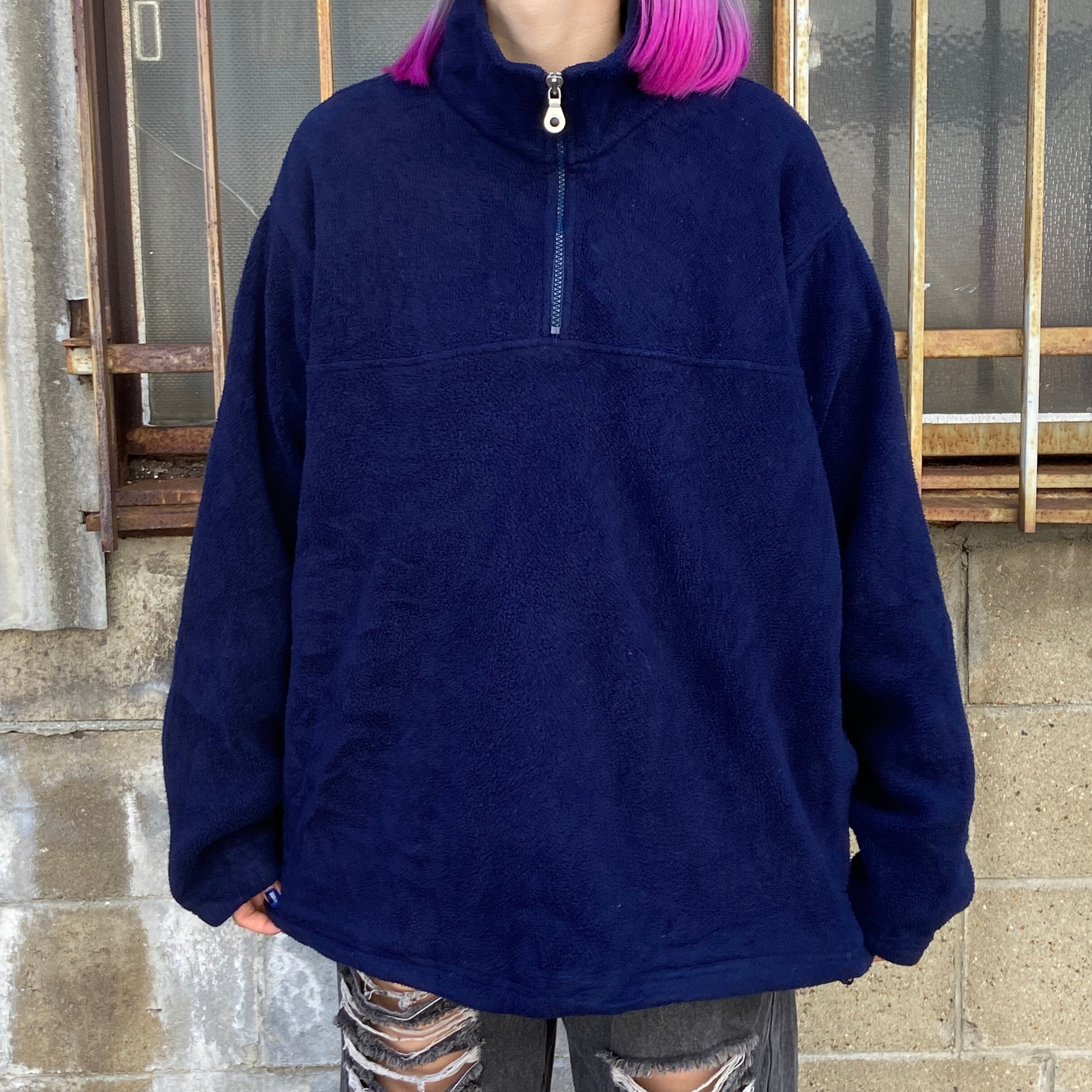 USA製 90年代 LANDS' END ランズエンド ハーフジップ フリース