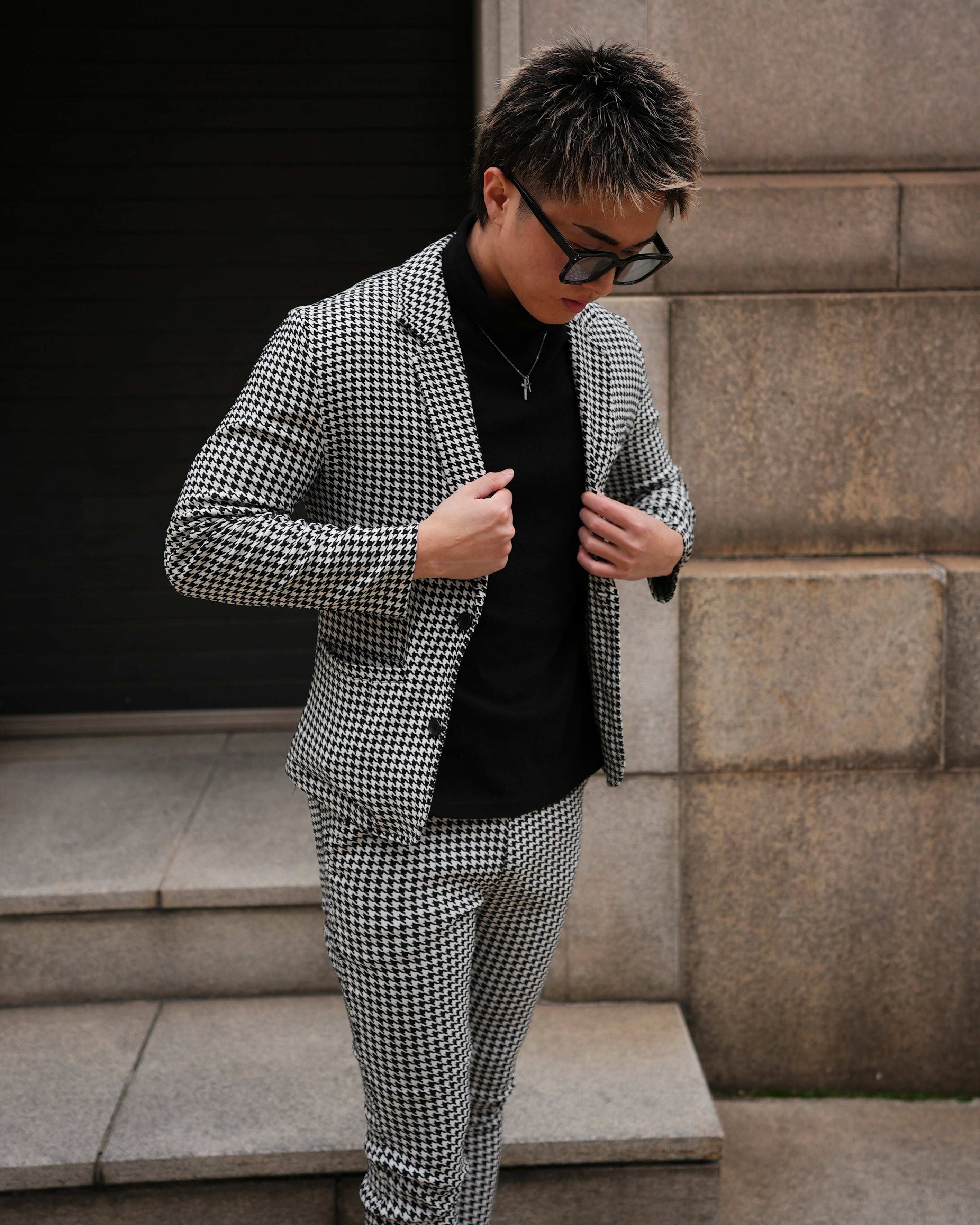 千鳥柄 RELAX SLIM JACKET【BEL24-020】 | BELINDA OFFICIAL