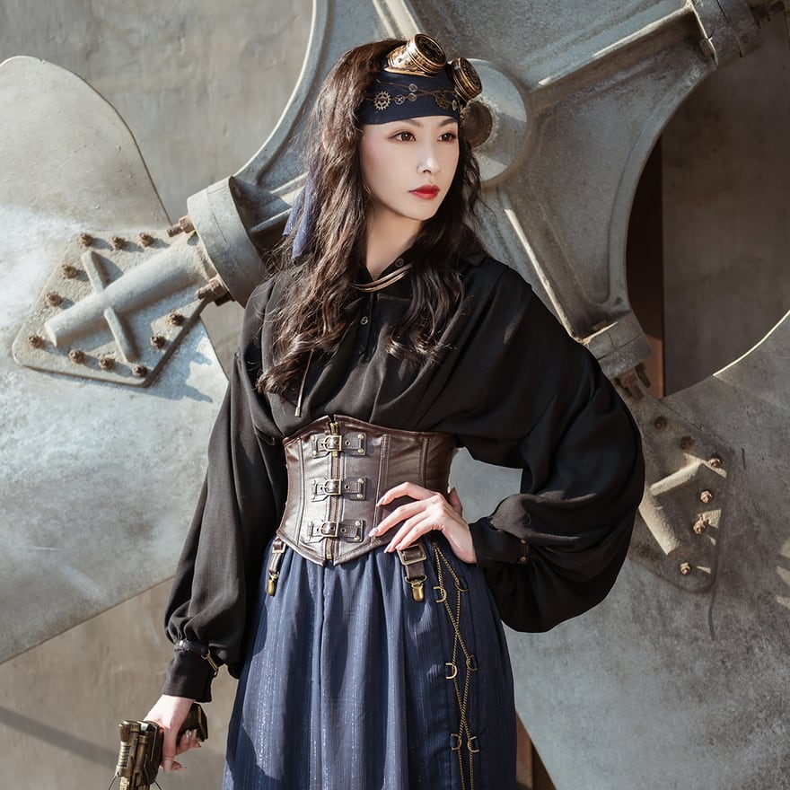 スチームパンク スチパン ブラウス ユニセックス プルオーバー