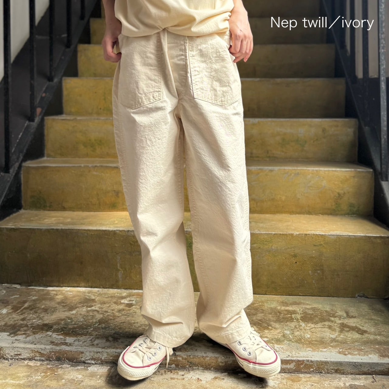 OMNIGOD - ネップツイルPWイージーパンツ(アイボリー) | clever elephant