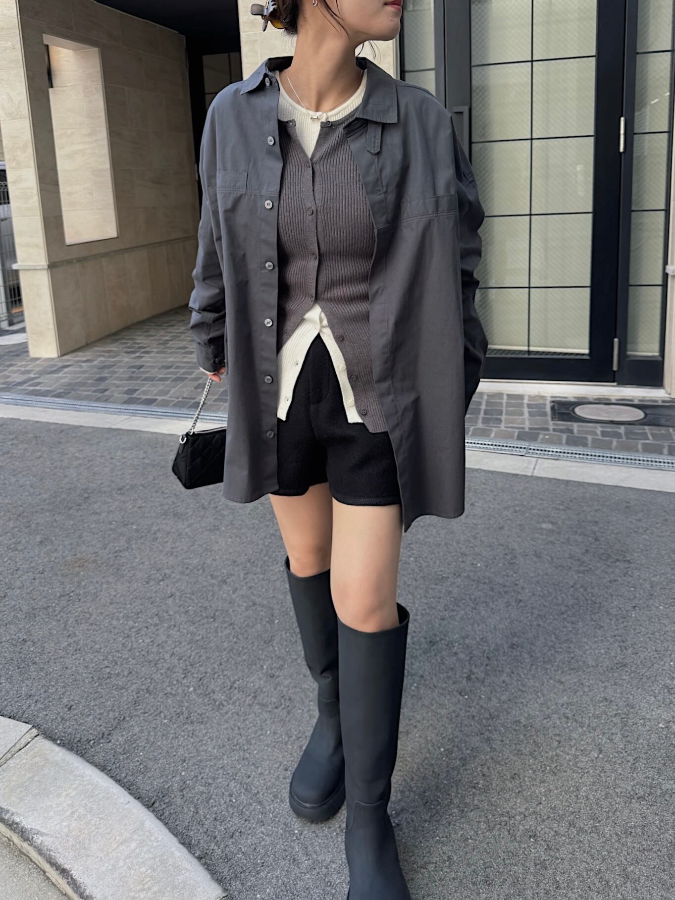 platform soft leather long boots | nananamoe