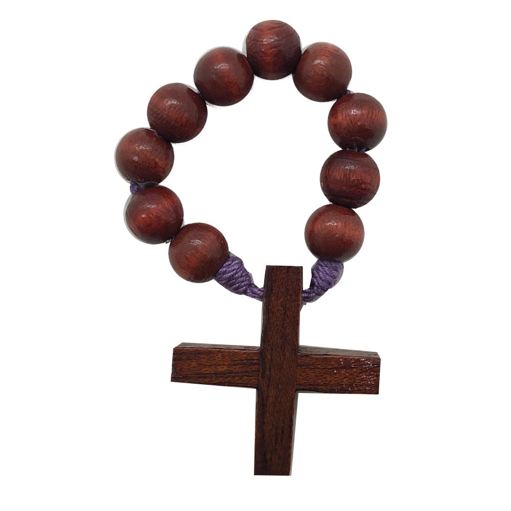 シスターの手編み木製一連ロザリオB／イエスの小さい姉妹の友愛会