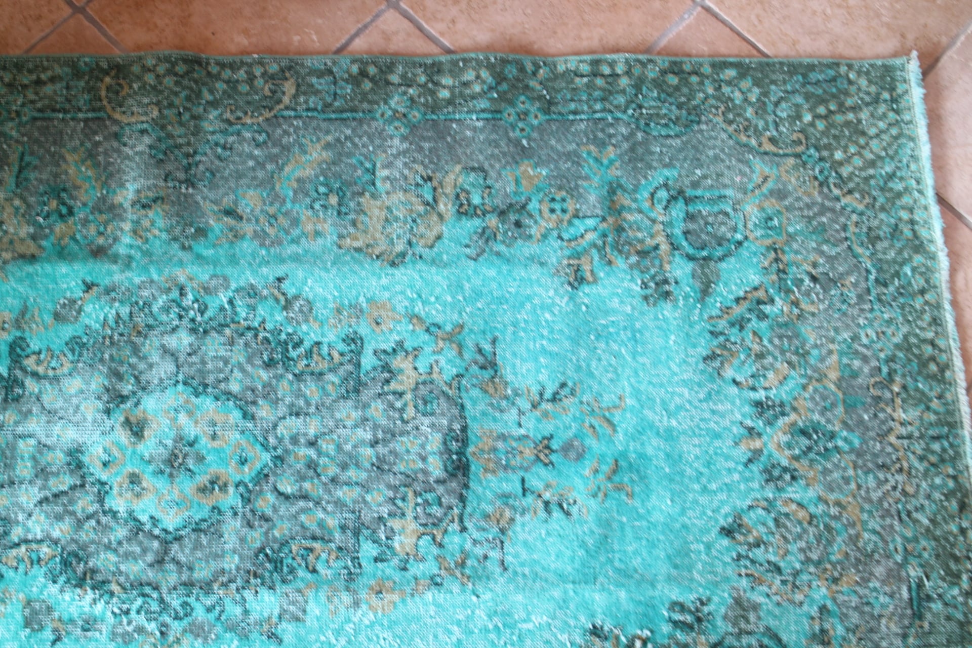 ターコイズブルーのオーバーダイラグ ＃25－n | Riad Home