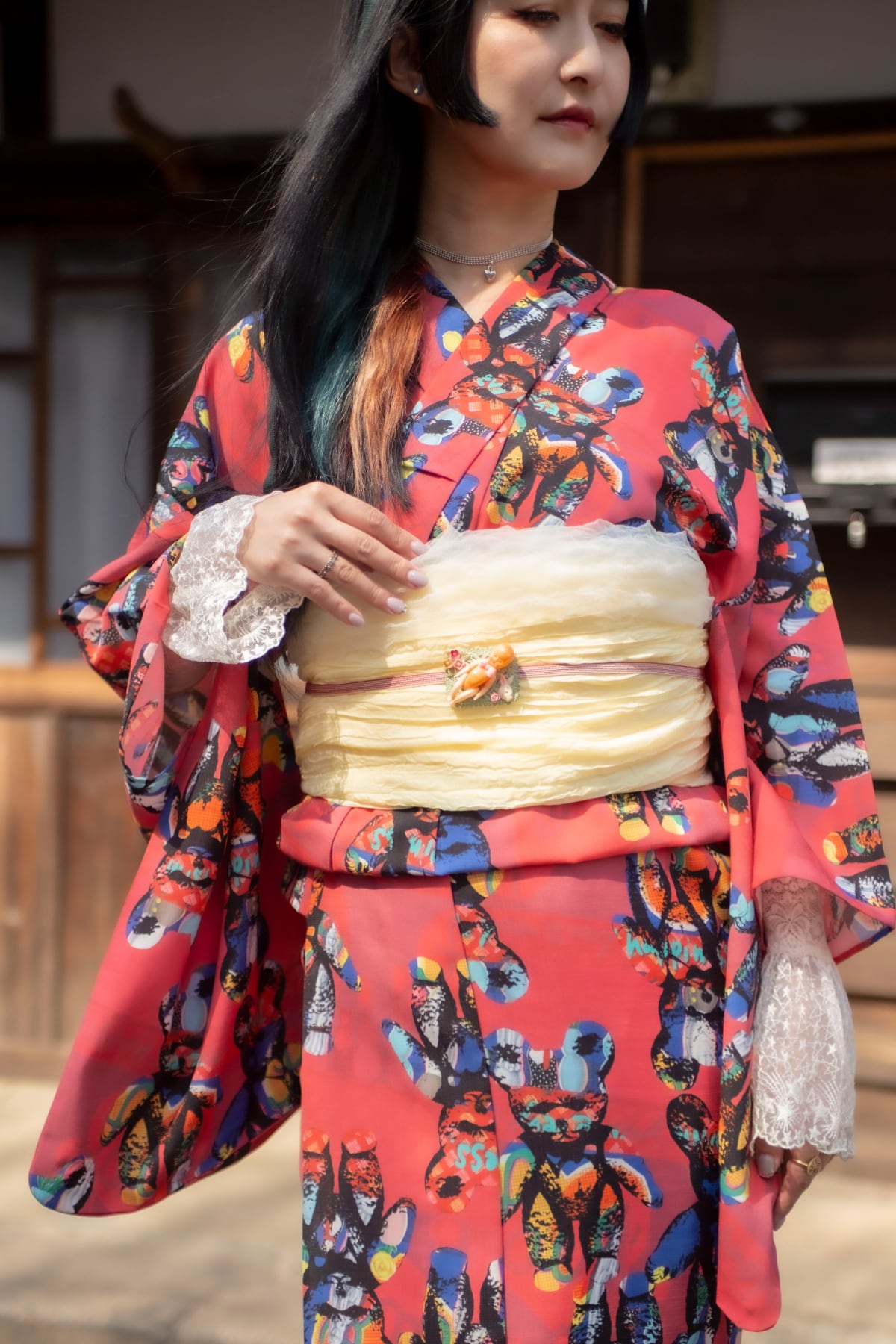 セオアルファ浴衣「くまタン」ピンク | 重宗玉緒 WEB SHOP