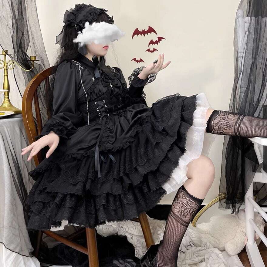 XLサイズ追加 人気第1位 ゴスロリ セット割引 4点 パニエ グローブ