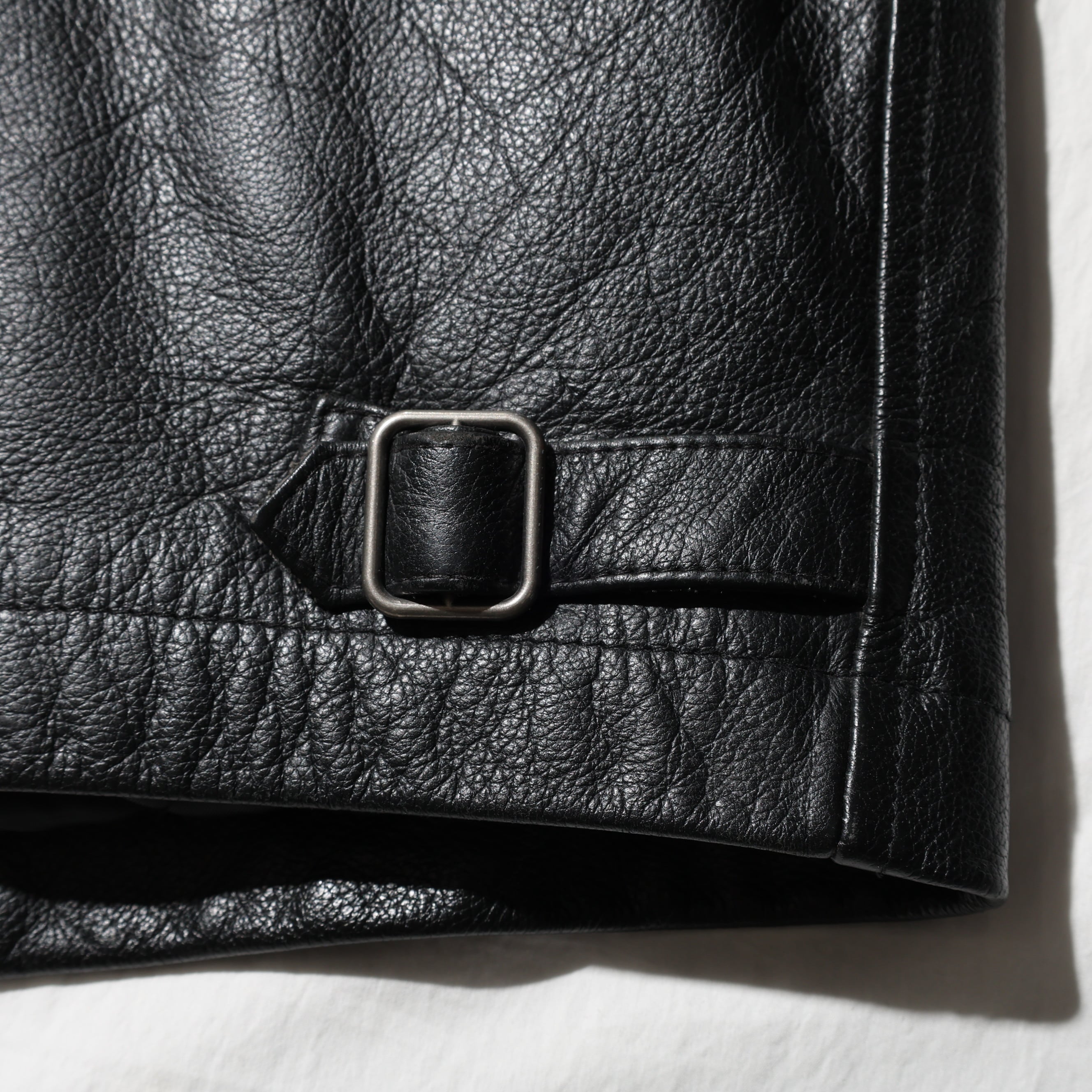 極美品 L アルミジップ 牛革 OLD GAP レザージャケット ブラック