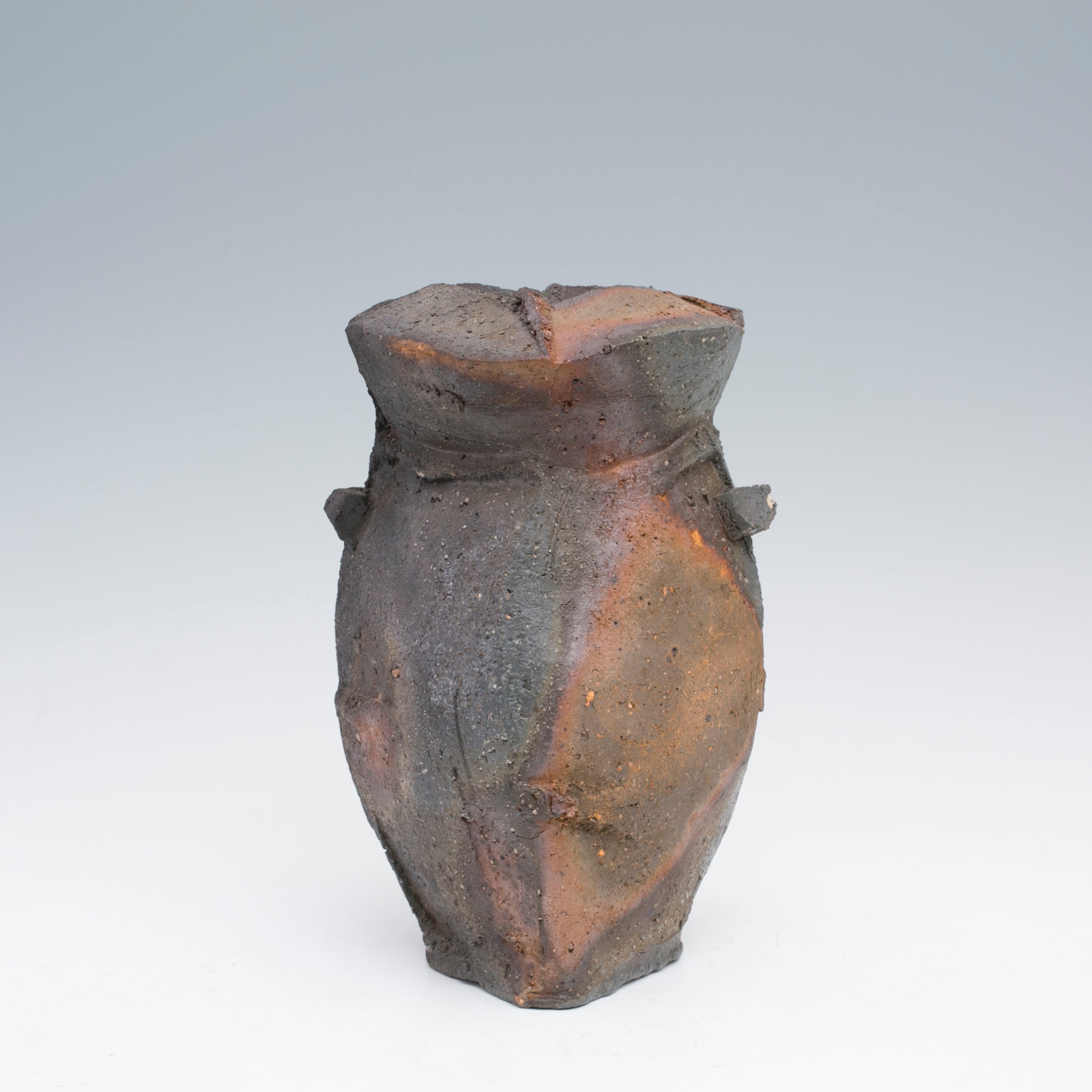 備前焼 花入 耳付 双耳 隠崎隆一 花瓶 花器 共箱 茶道具 茶会 床飾り