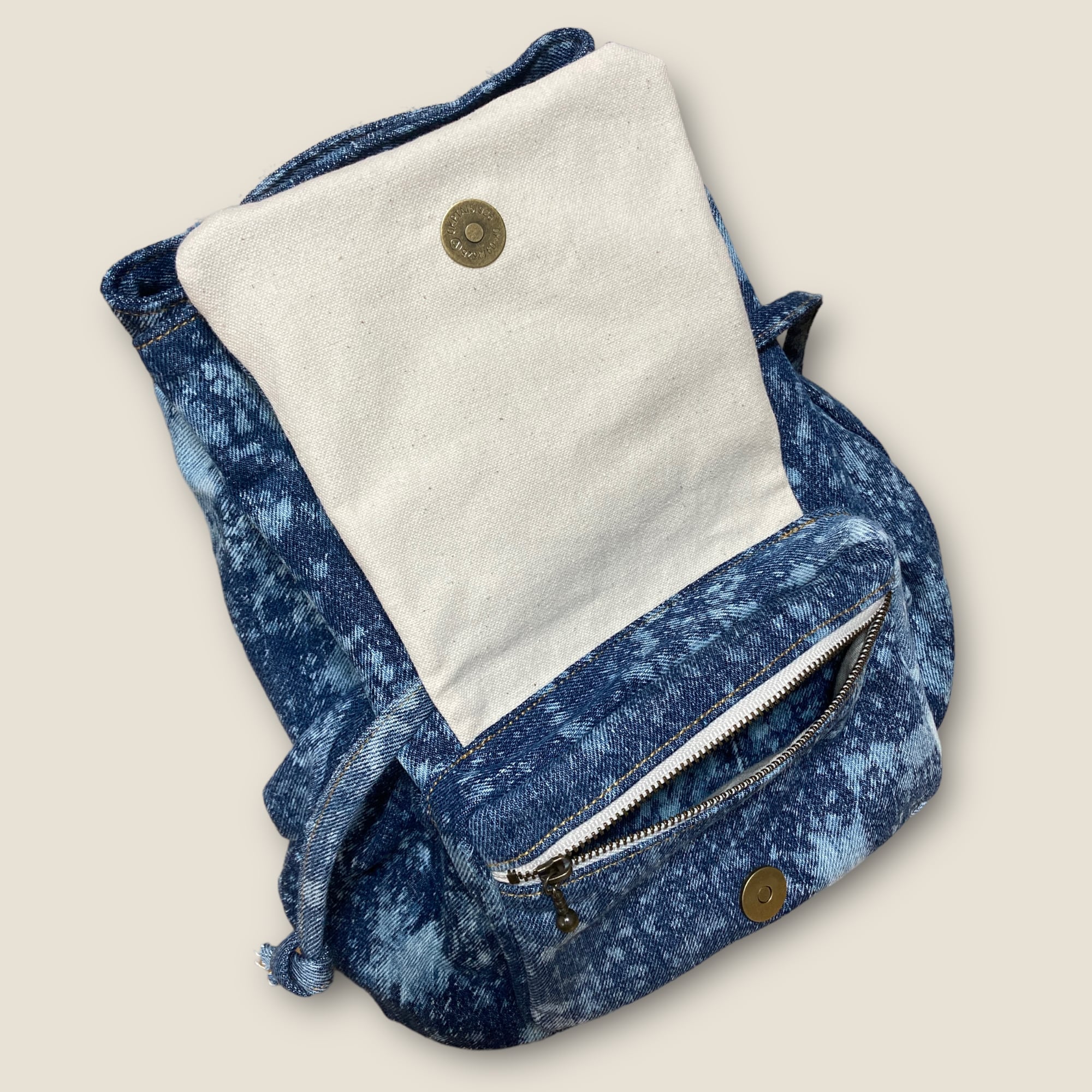 02 デニムリメイクバッグ バックパック remake backpack しぼり