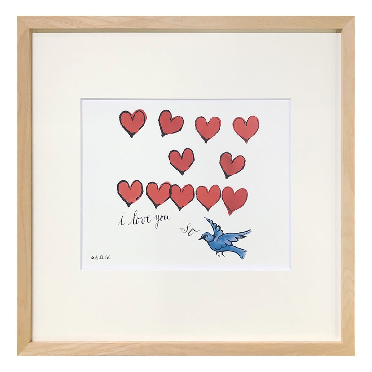 額縁付き] アンディ・ウォーホル「I LOVE YOU SO, C. 1958(S-size