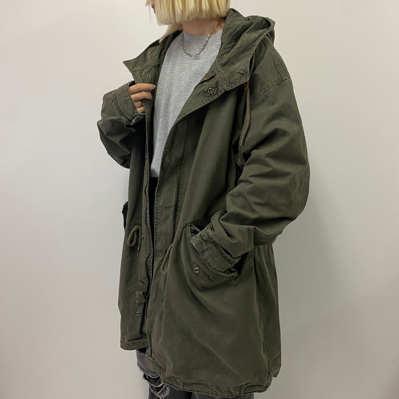 GAP ギャップ ミリタリー モッズコート メンズL 古着 カーキグリーン