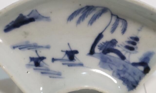 古伊万里染付 扇面形山水紋豆皿 5枚 | 賢祥堂 うつわ店