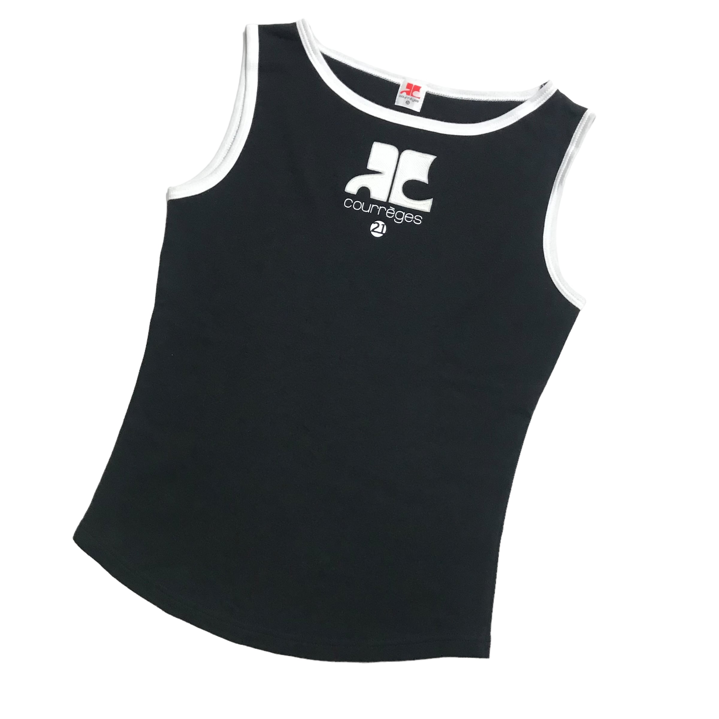 ○correges クレージュ タンクトップ ブラック レディース