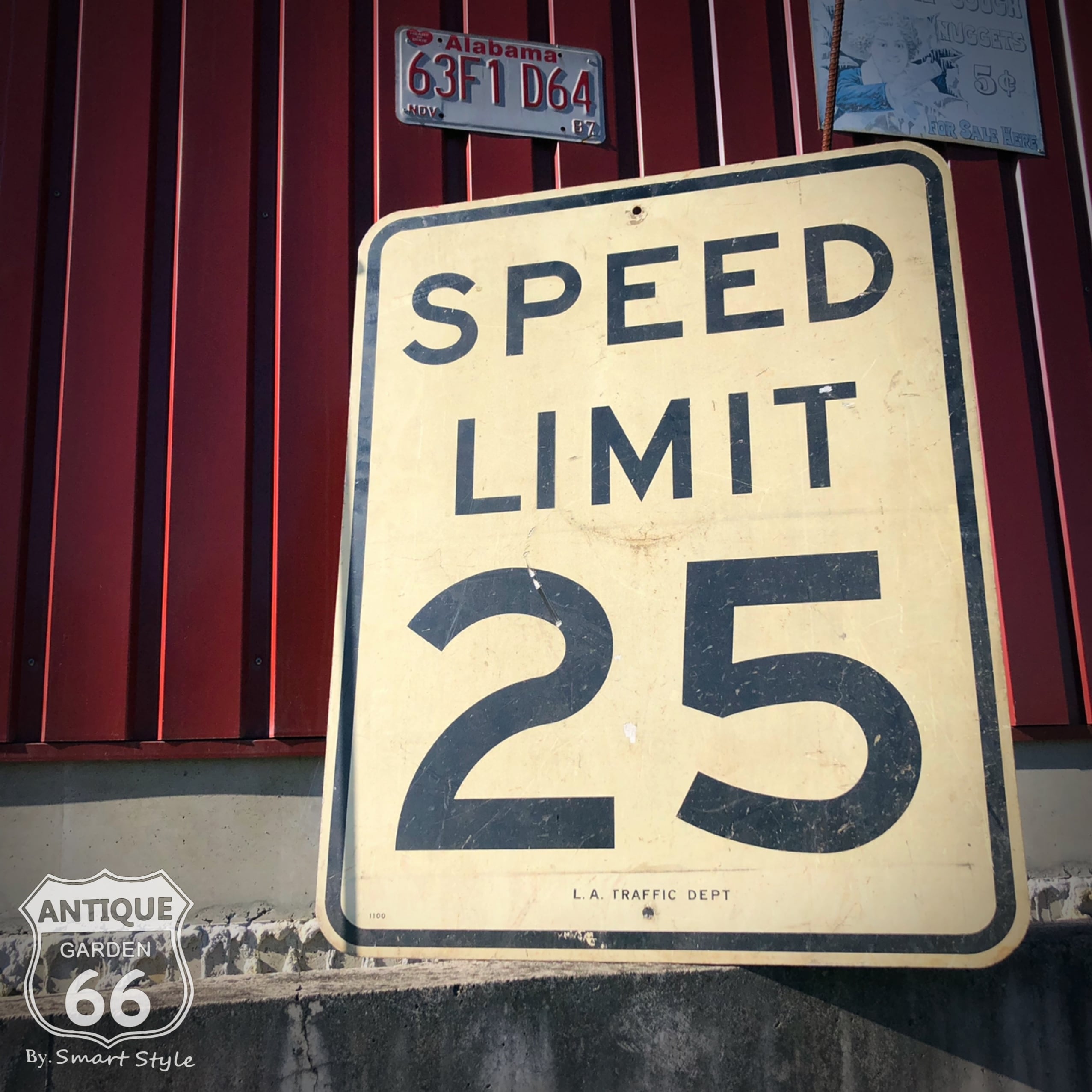 ビンテージ 大判ロードサイン 「SPEED LIMIT 25」 スピードリミット