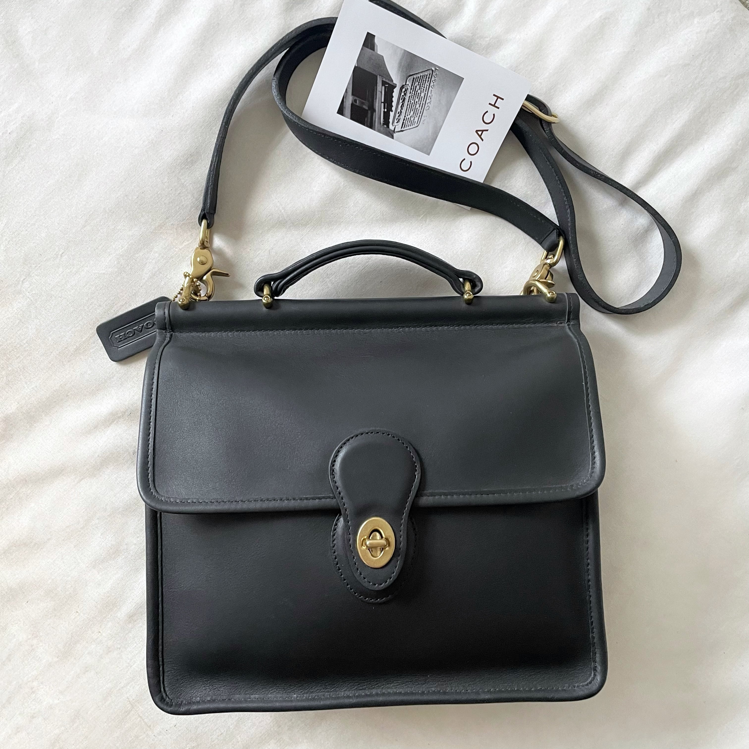 RARE VINTAGE COACH (OLD COACH オールドコーチ) WILLIS BAG IN BLACK