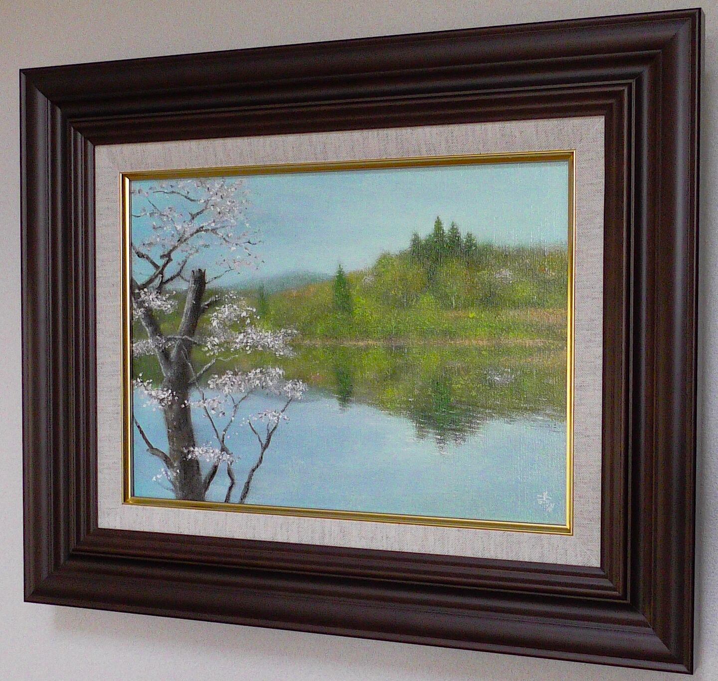 春沼 F4 油彩（額入） | 森壽男の絵画