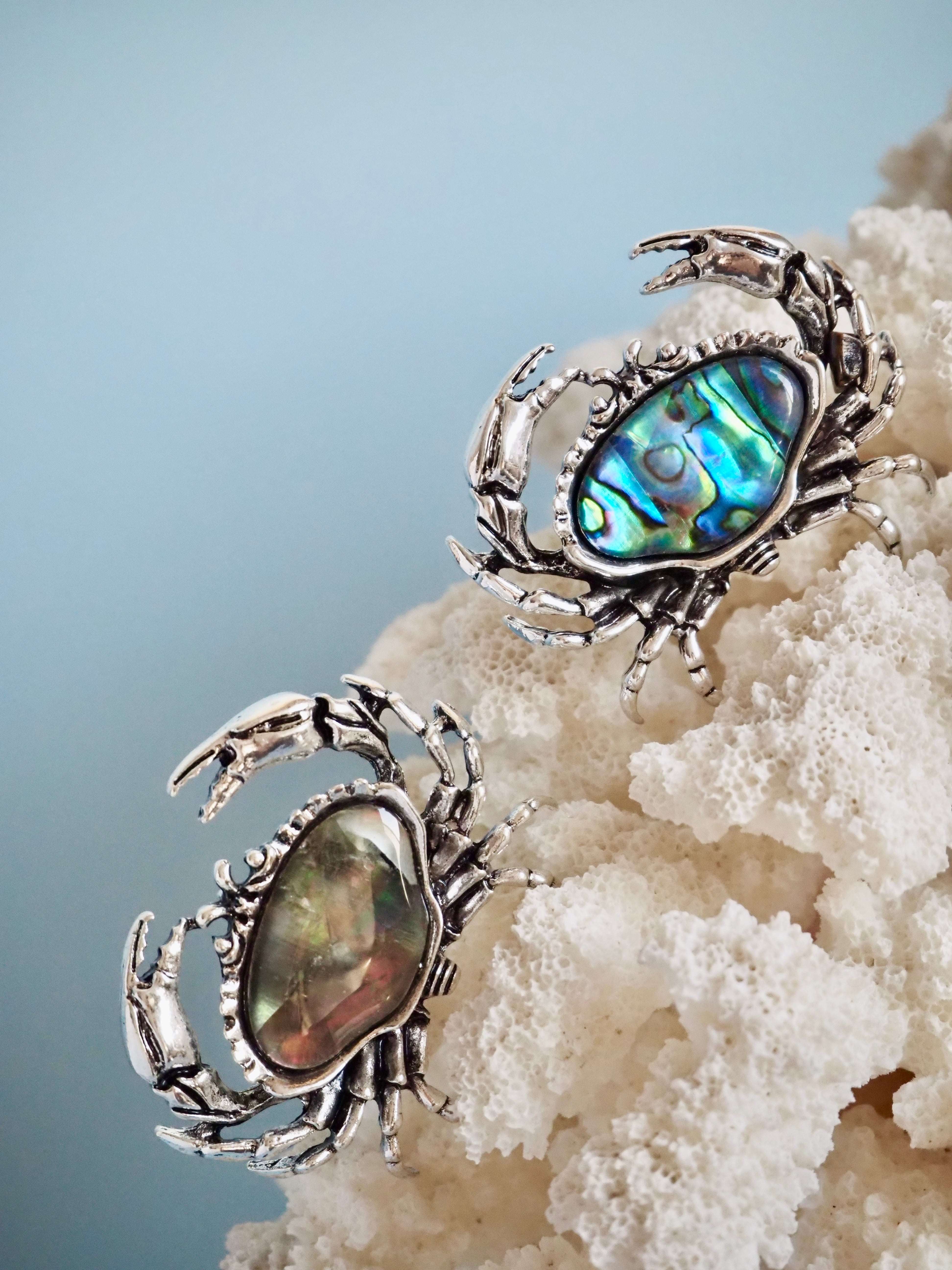 新しい挑戦 カニのブローチ | 貝殻と人魚｜貝殻アクセサリー
