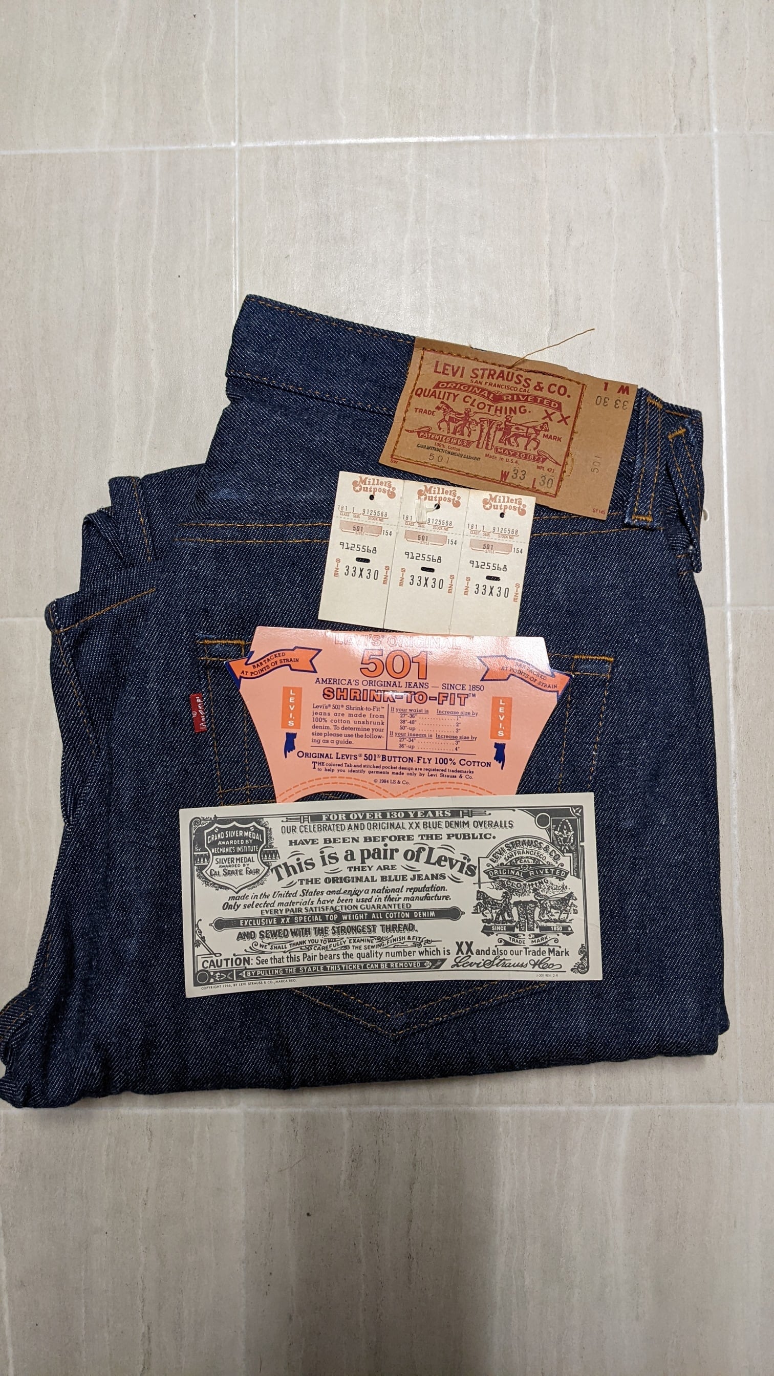 希少！Levi''s リーバイス 501 80's デットストック ゴールデンサイズ
