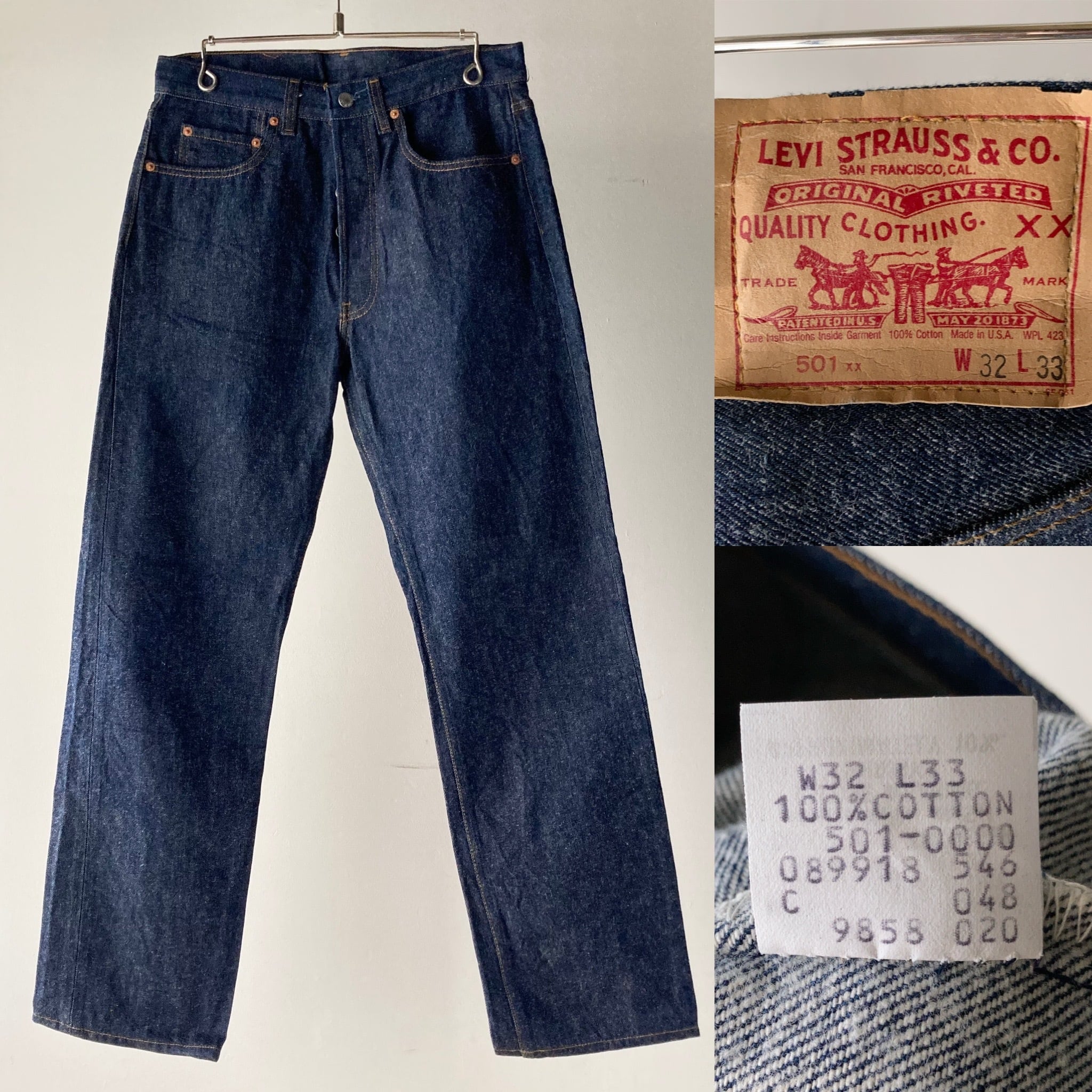 90's Levi's 501XX USA製ストレートデニムパンツ ワンウォッシュ W32