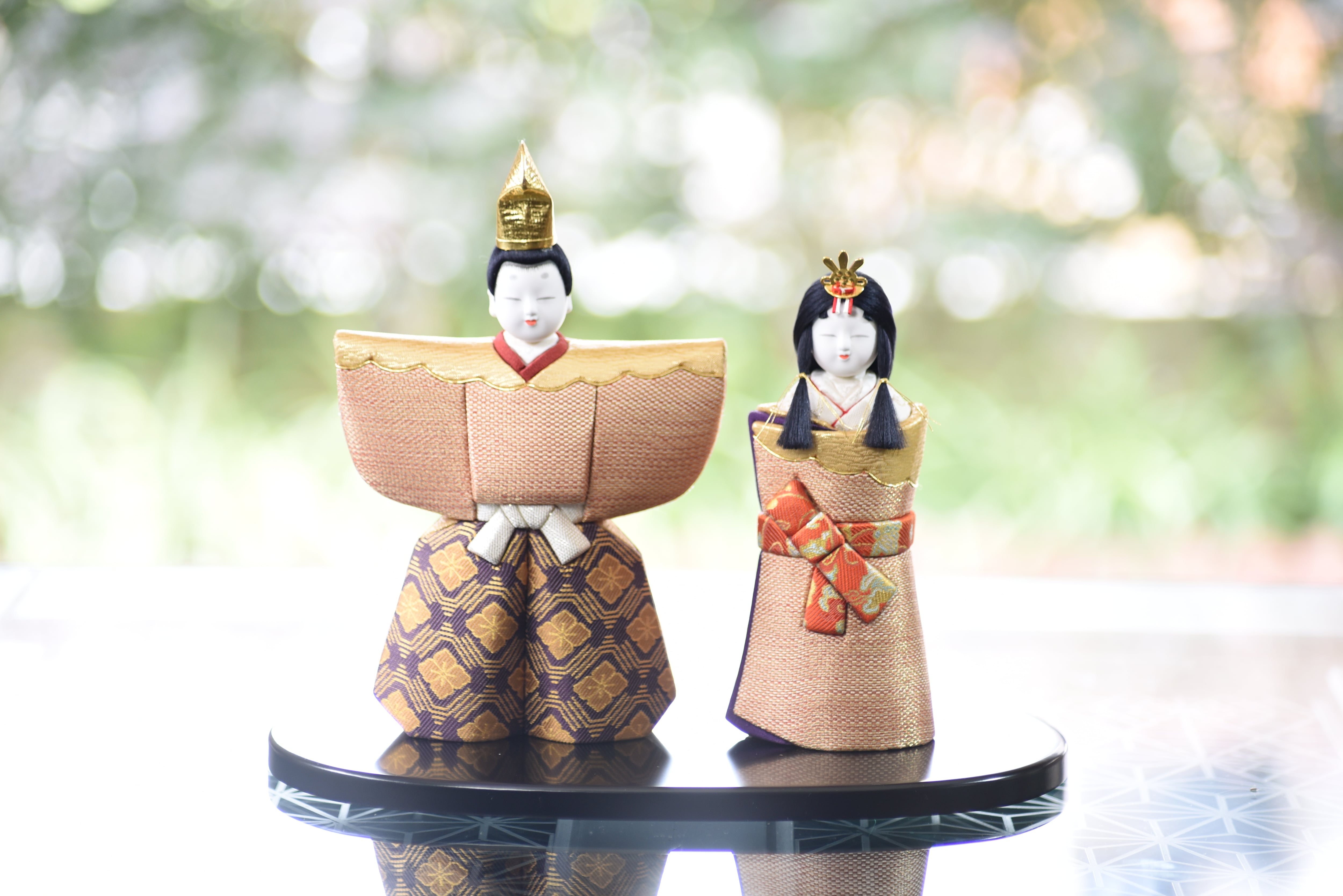 立雛【瑞雲雛】 小判台飾り | 【有松人形工房】江戸木目込み人形