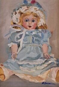 双子の日本人形の油絵 | Paintershun's GalleryShop