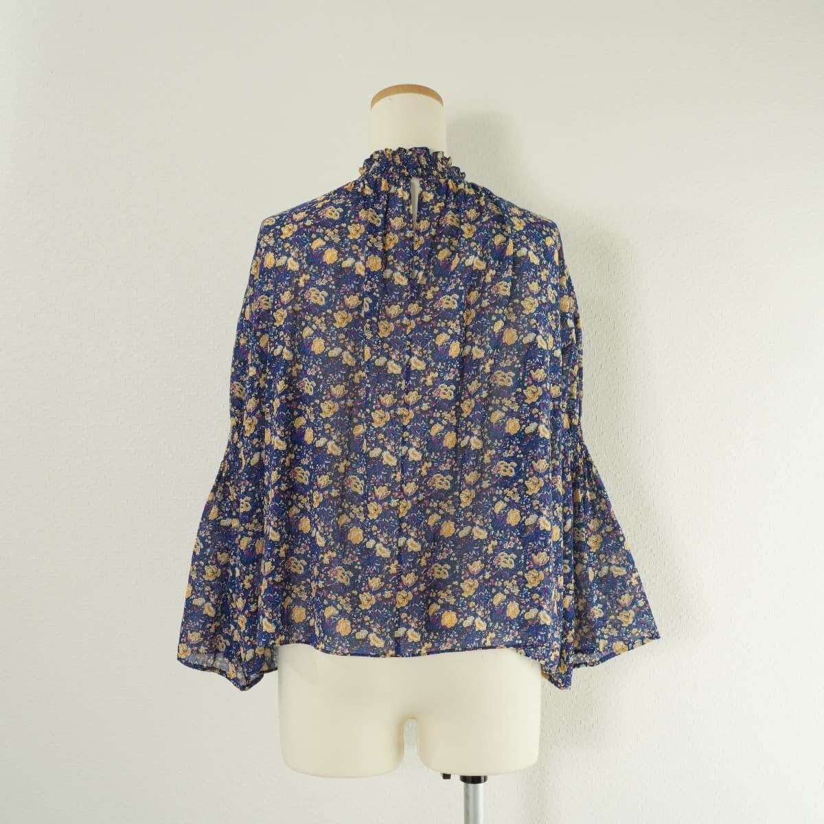 SOULEIADO フリルブラウス ピンク ラメ 36 花柄 トゥモローランド