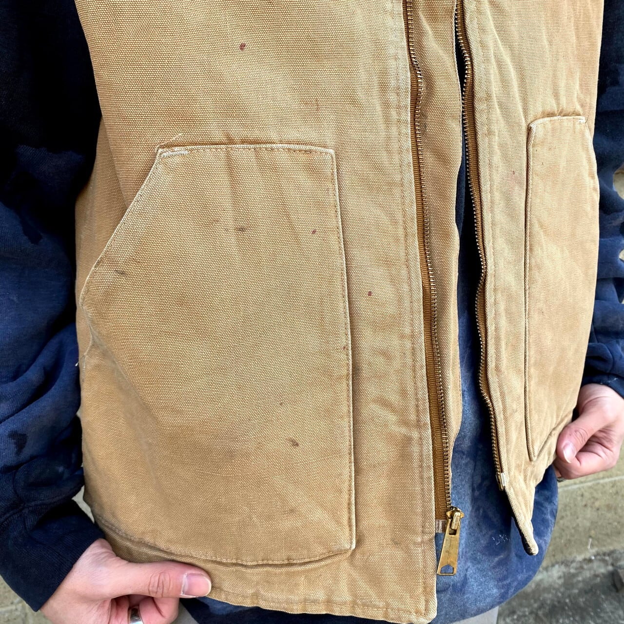 80年代 USA製 Carhartt カーハート ダック地 ワークベスト メンズL