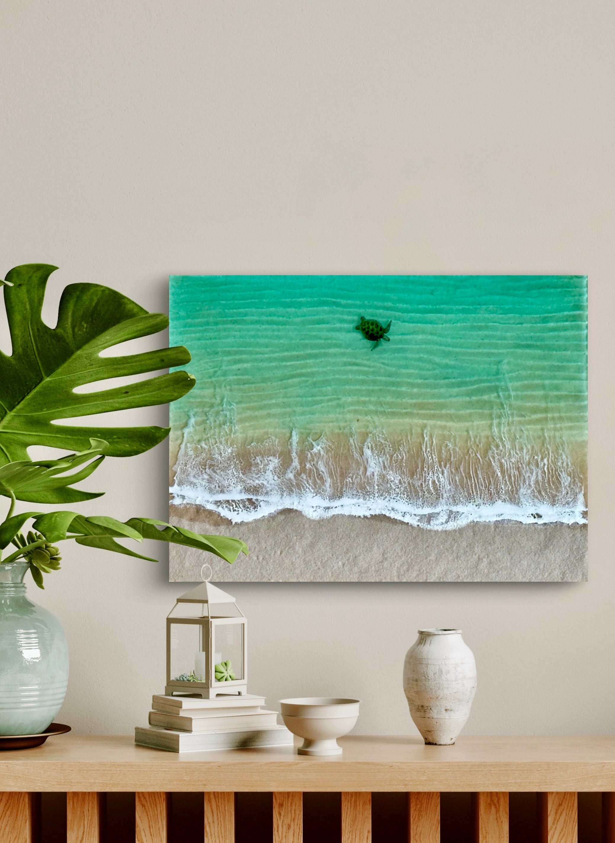 オーシャンレジンアート『砂紋パネル』220×300 | Shine the Blue