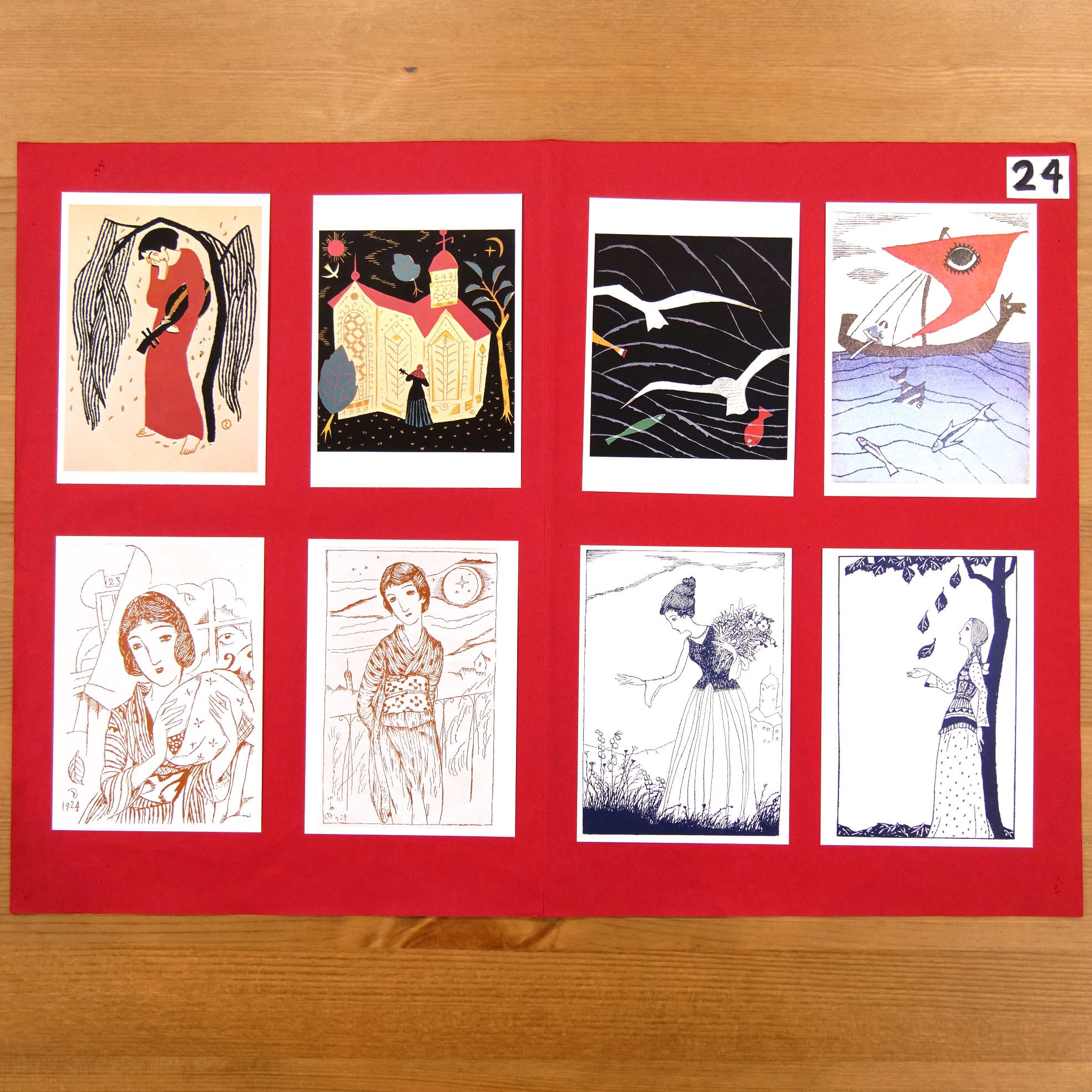 竹久夢二 大正ロマン 名作カード②（箱入り全12袋96枚入り