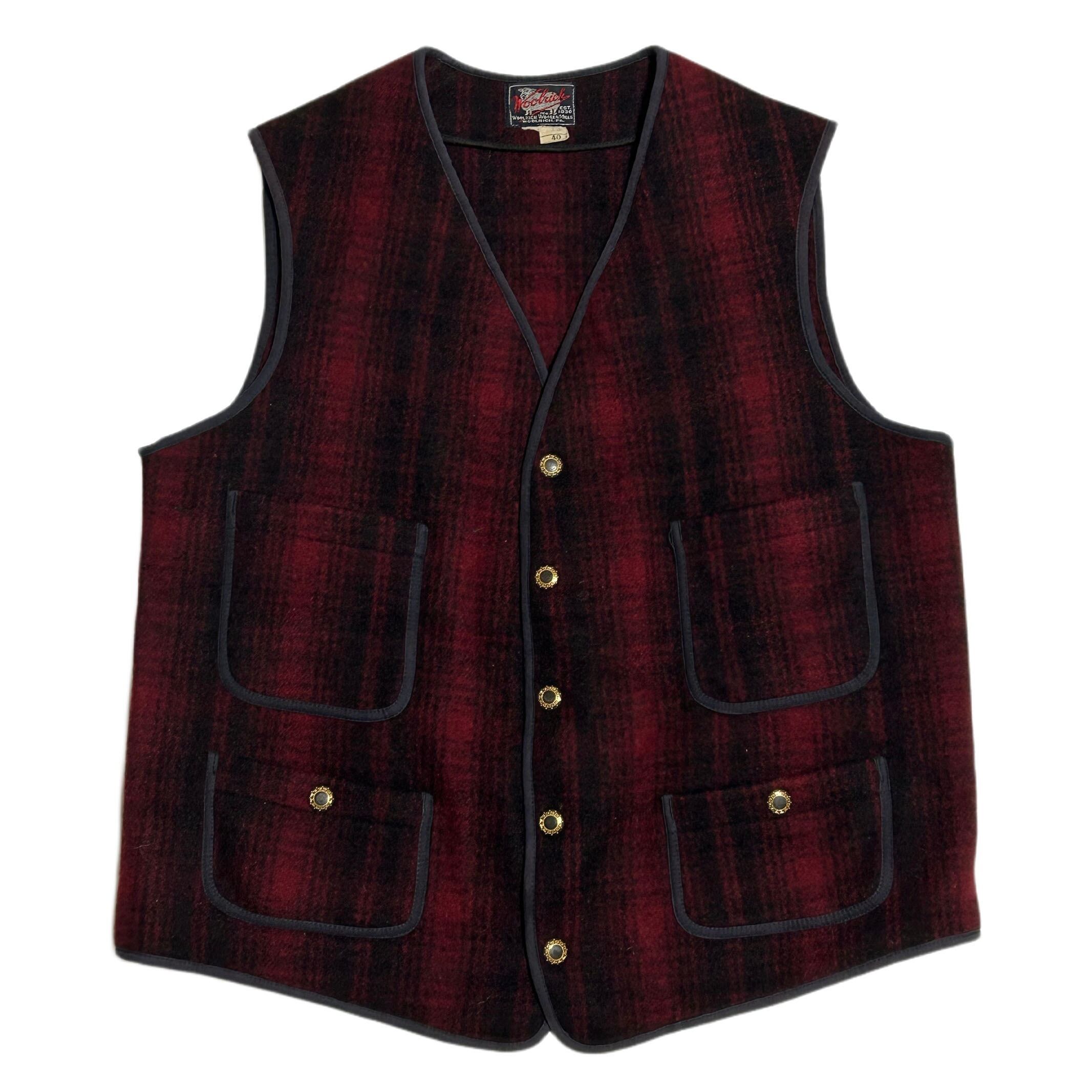 50s Woolrich ウールリッチ オンブレチェック 4ポケット シンチバック