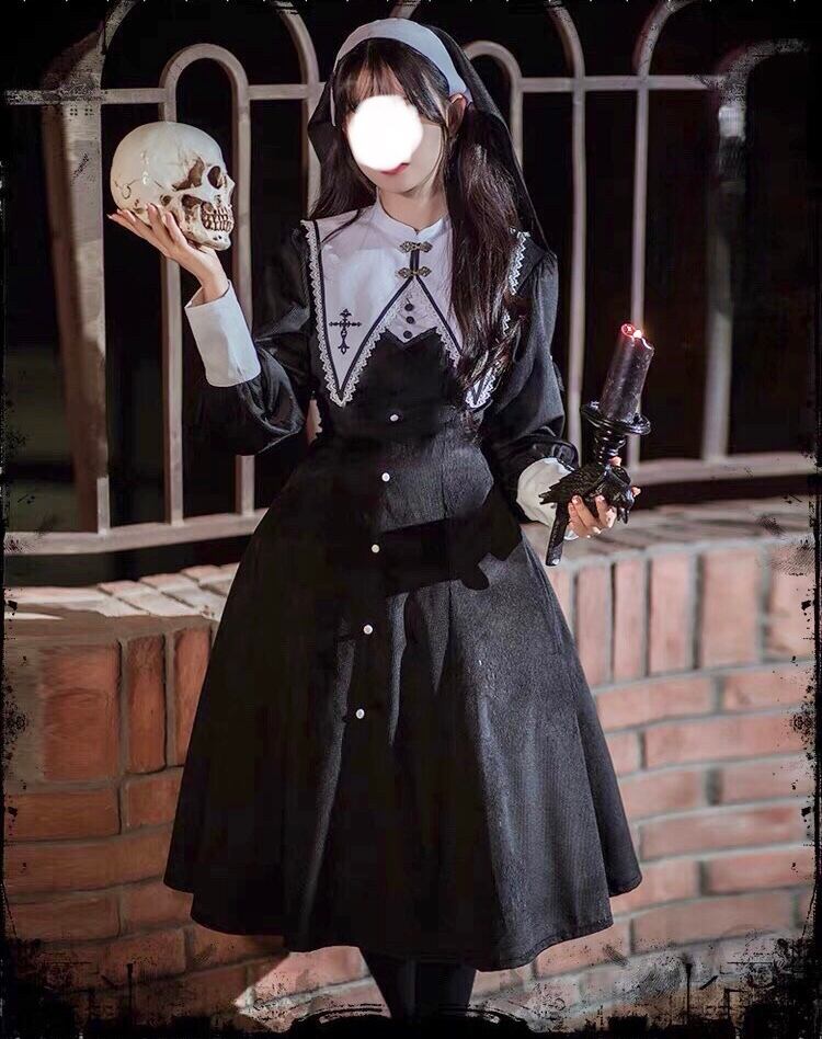 ゴスロリ クラシック ワンピース 付け襟 長袖2way | ChouChou