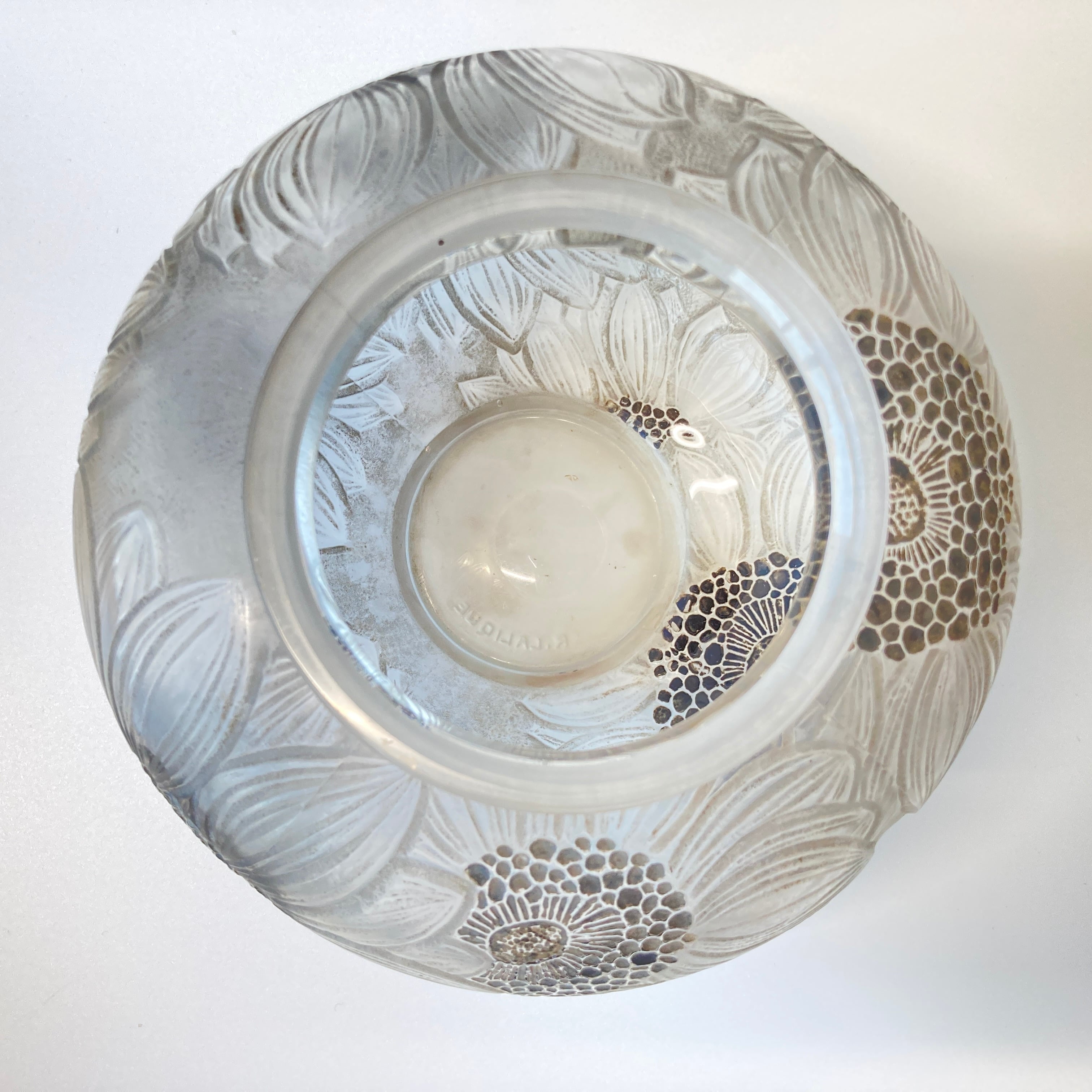 R.LALIQUE ルネ・ラリック「Dahlias」ダリア 菊文大花瓶 花 ベース