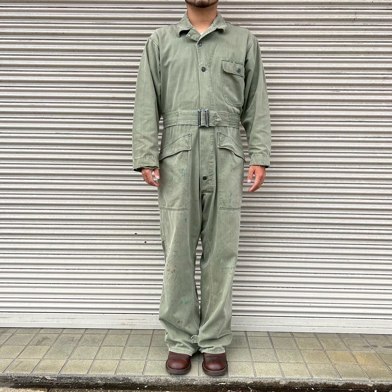 雰囲気抜群 40s US Army 実物 米軍 M43 カバーオール HBT ツナギ 13