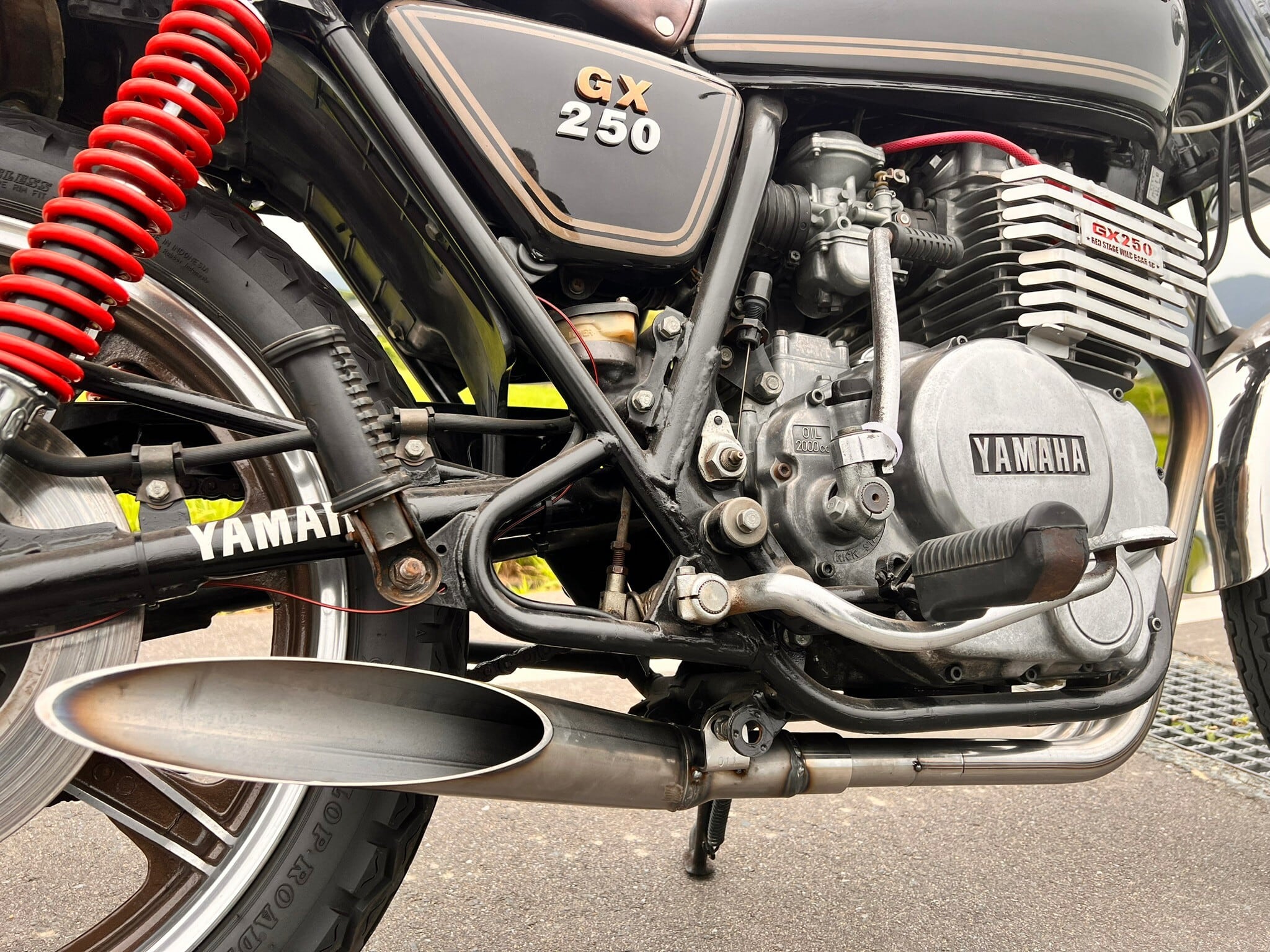 GX250用 爆吸オリジナル マフラー 無地 サイレンサーセット | REDSTAGE