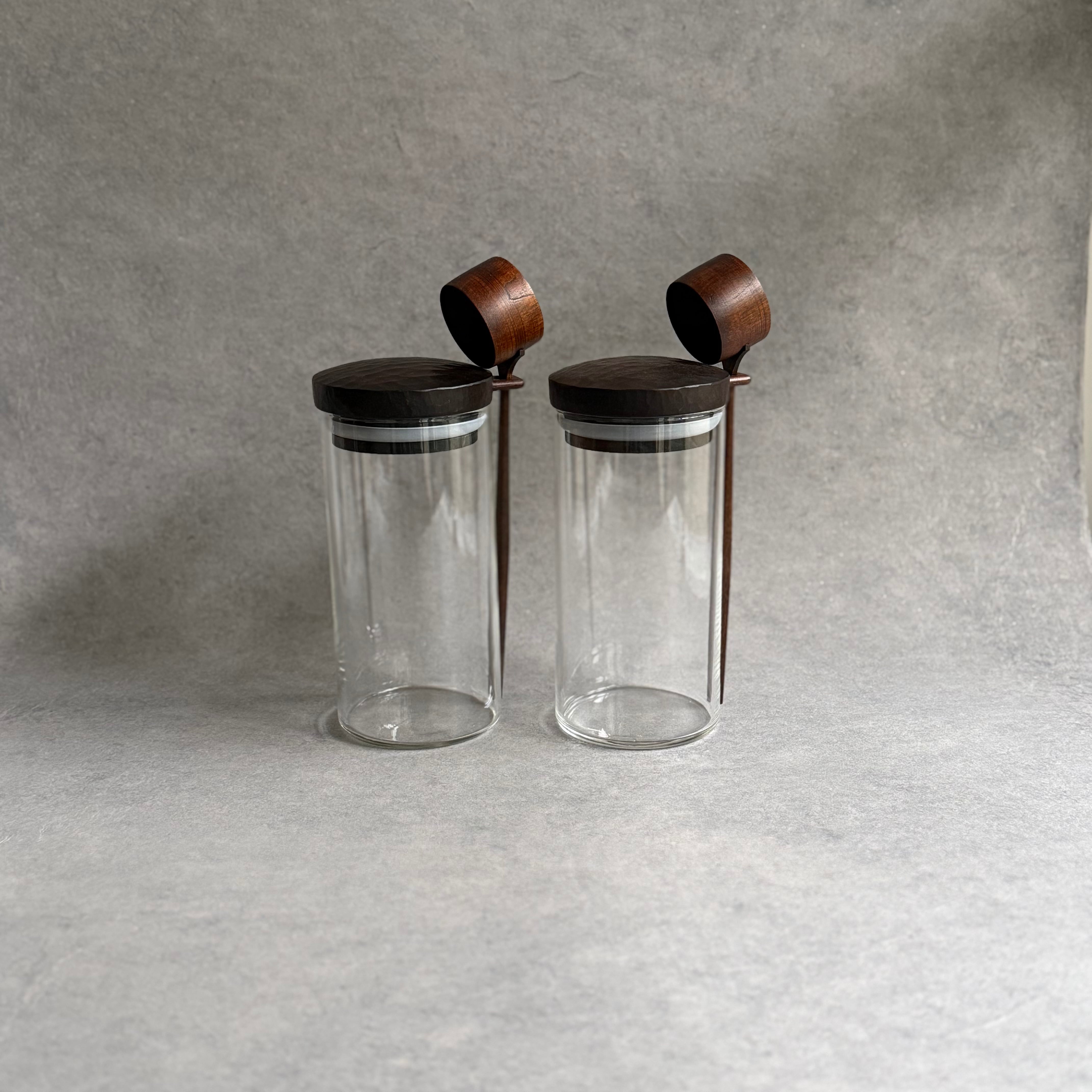 田澤祐介 コーヒーキャニスター L (サクラ 拭漆) ＋ 珈琲杓 (拭漆