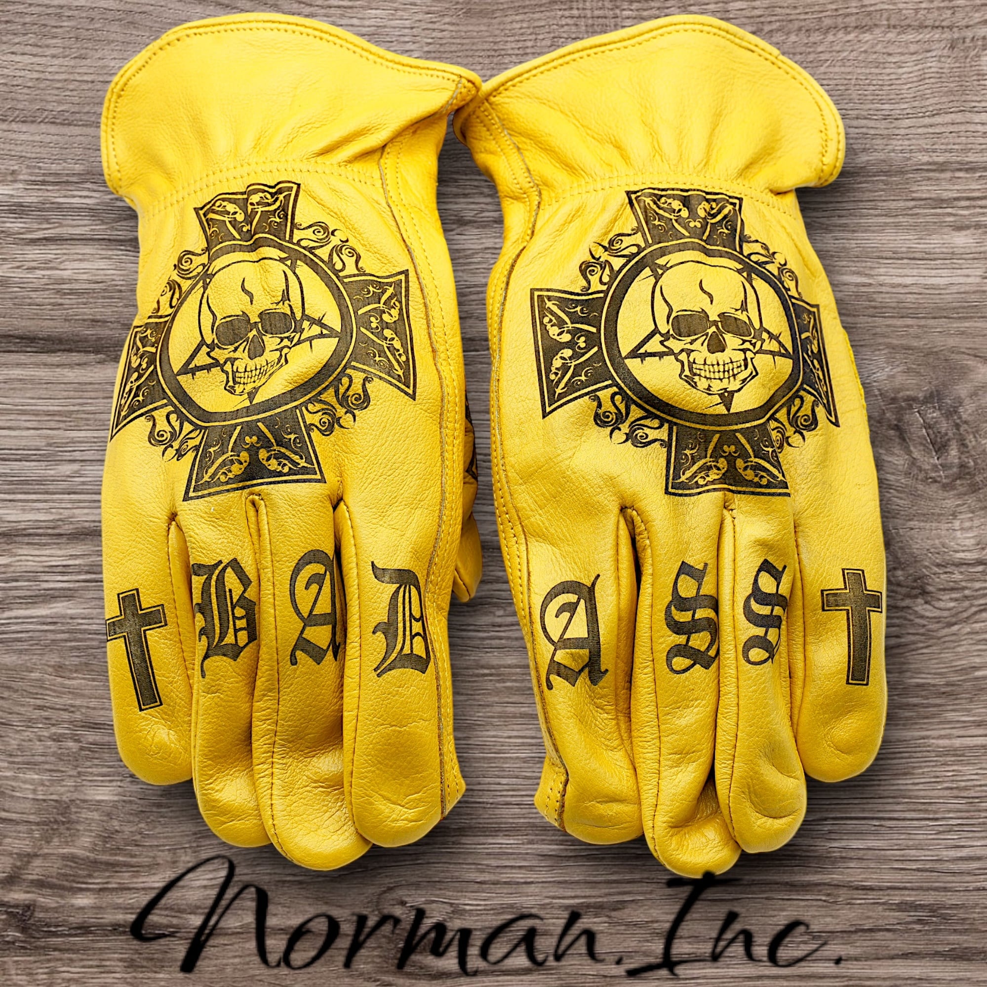 Lサイズ 牛革 レザーグローブ アメリカン バイク ハーレー カスタム