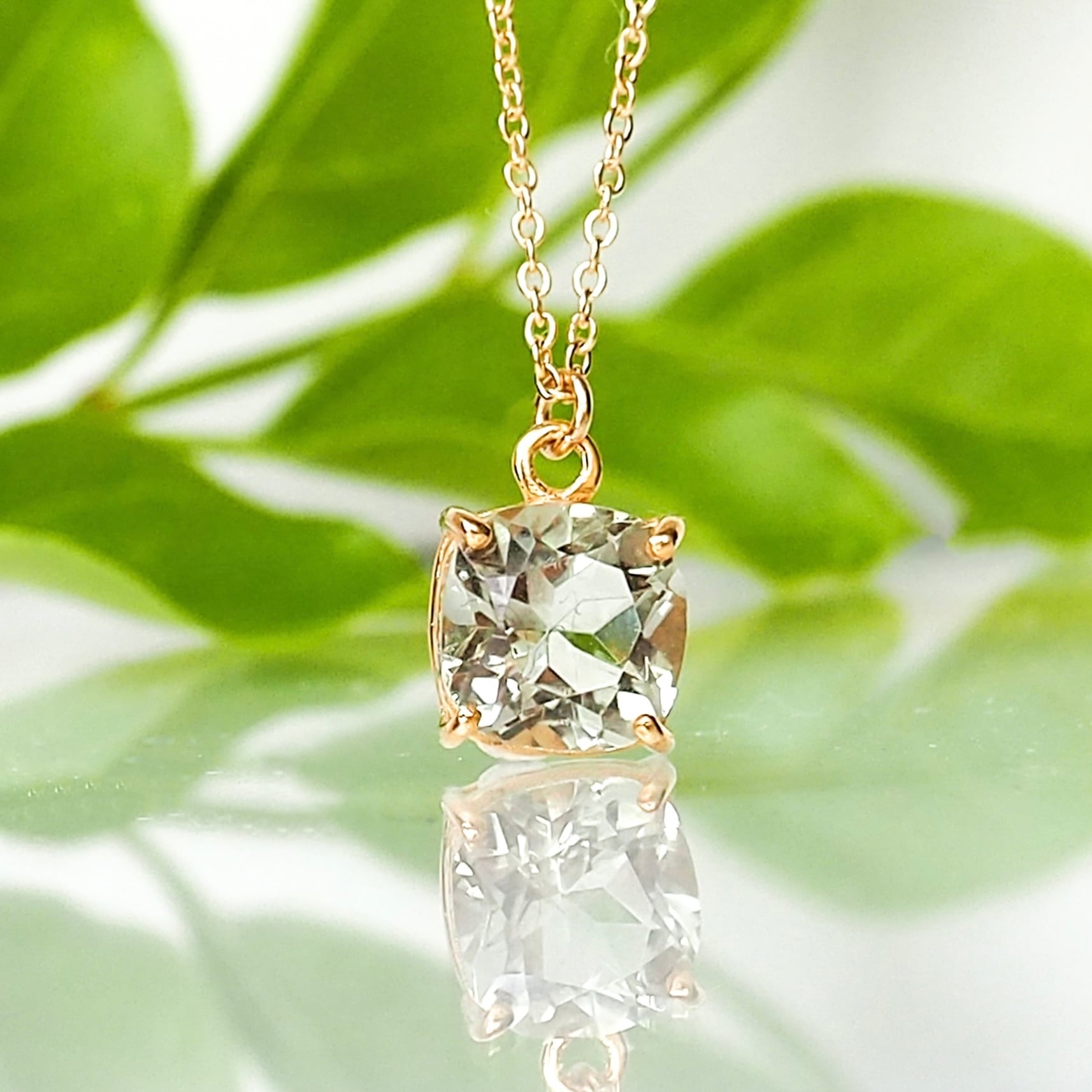 4.8カラット 新緑グリーンアメジストネックレス | MELEE