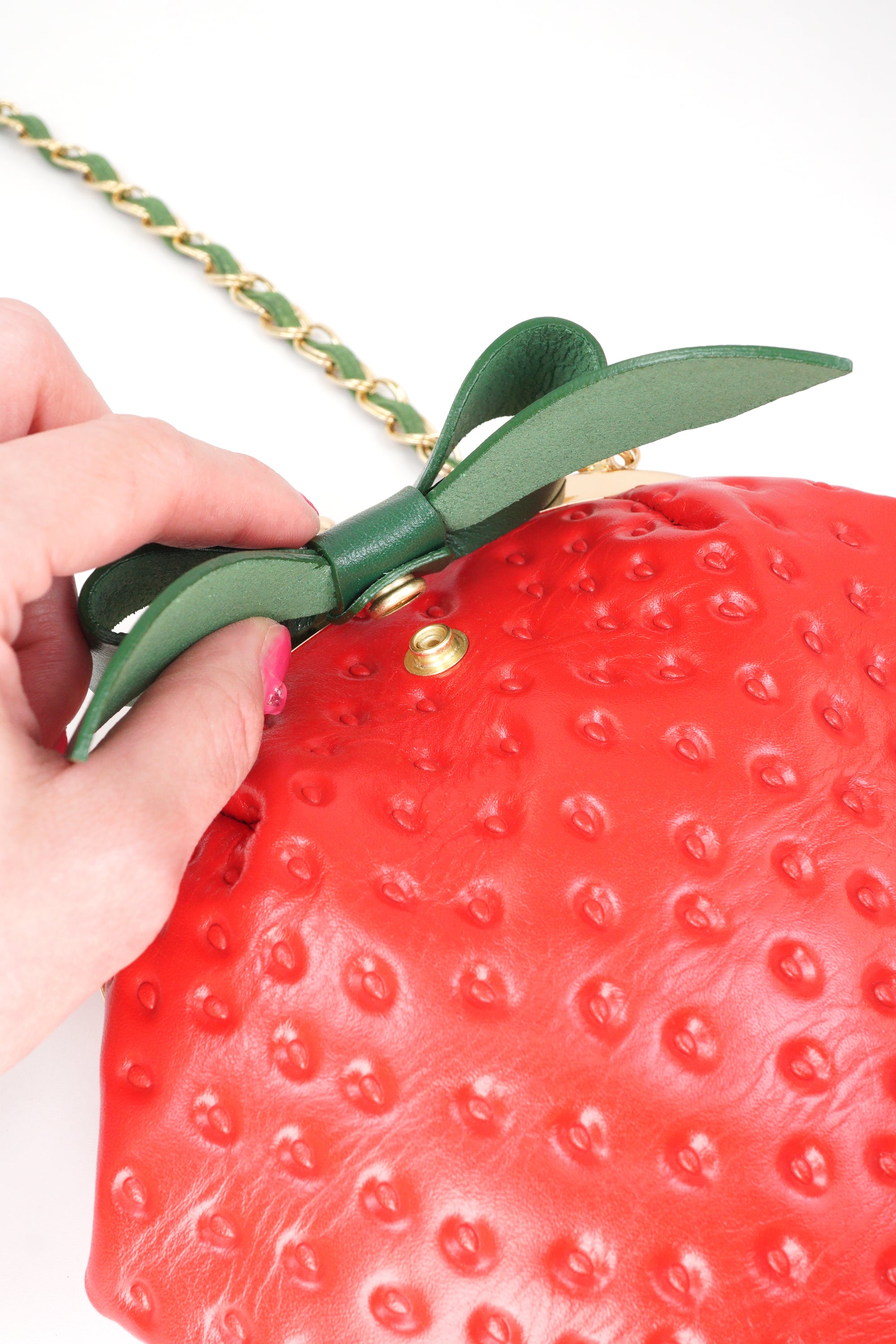 苺がま口バッグ2WAY／赤いちご（牛革製） | EARL'S FAVOURITE