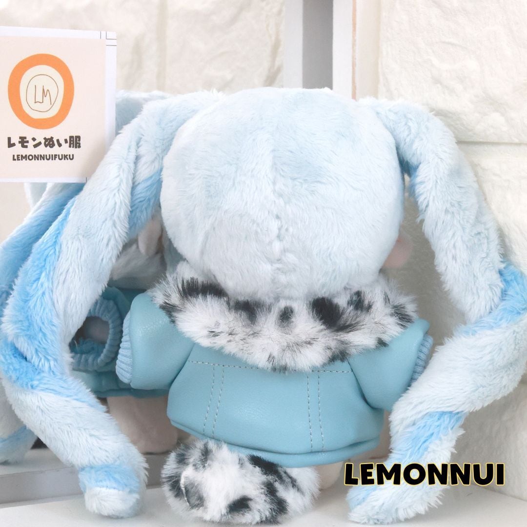 10cm ぬいぐるみ服 着せ替え レザージャケット ブルー ぬい活 推し活