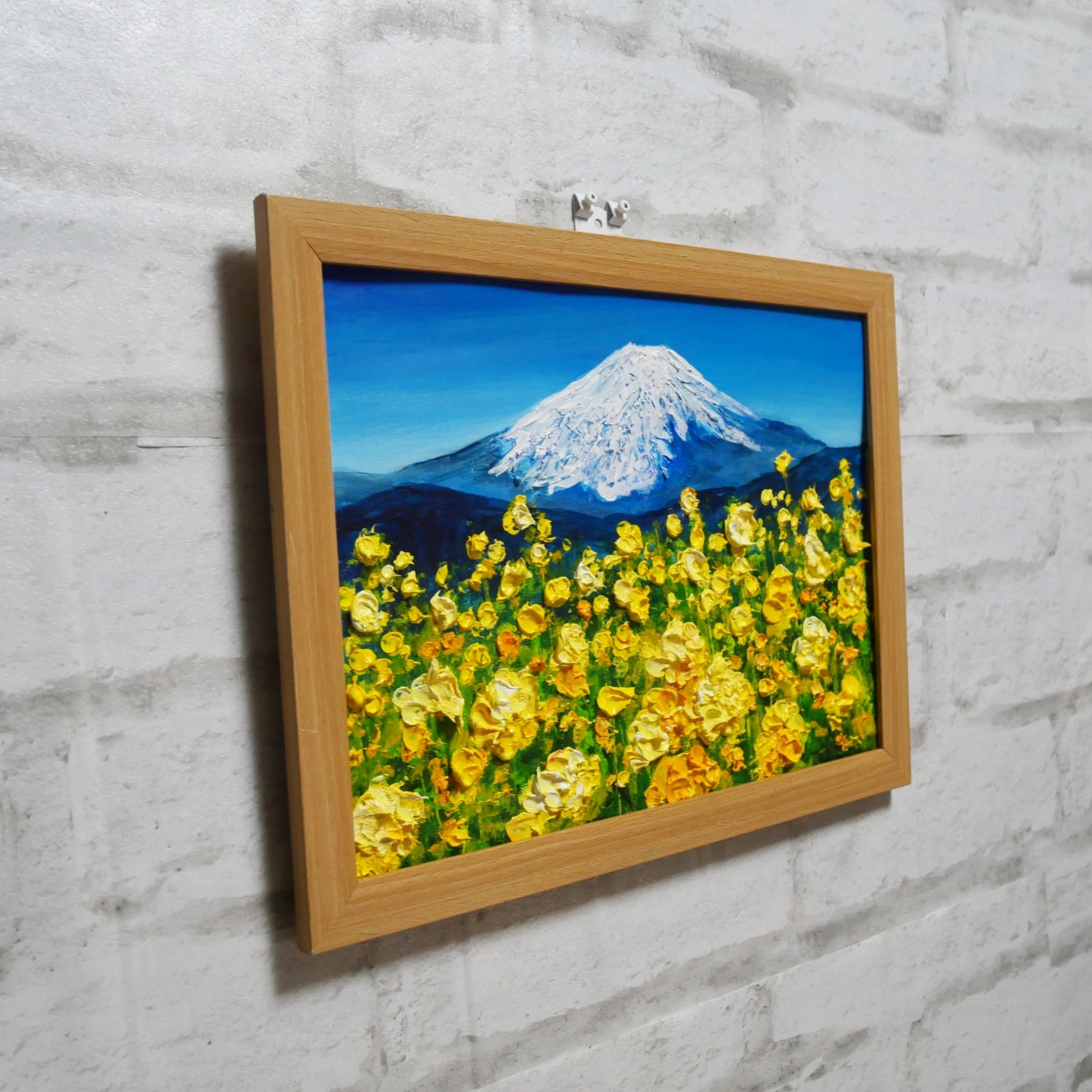 油絵 油彩 油彩画 絵 絵画 【富士山と菜の花】 | HIROSHI1990