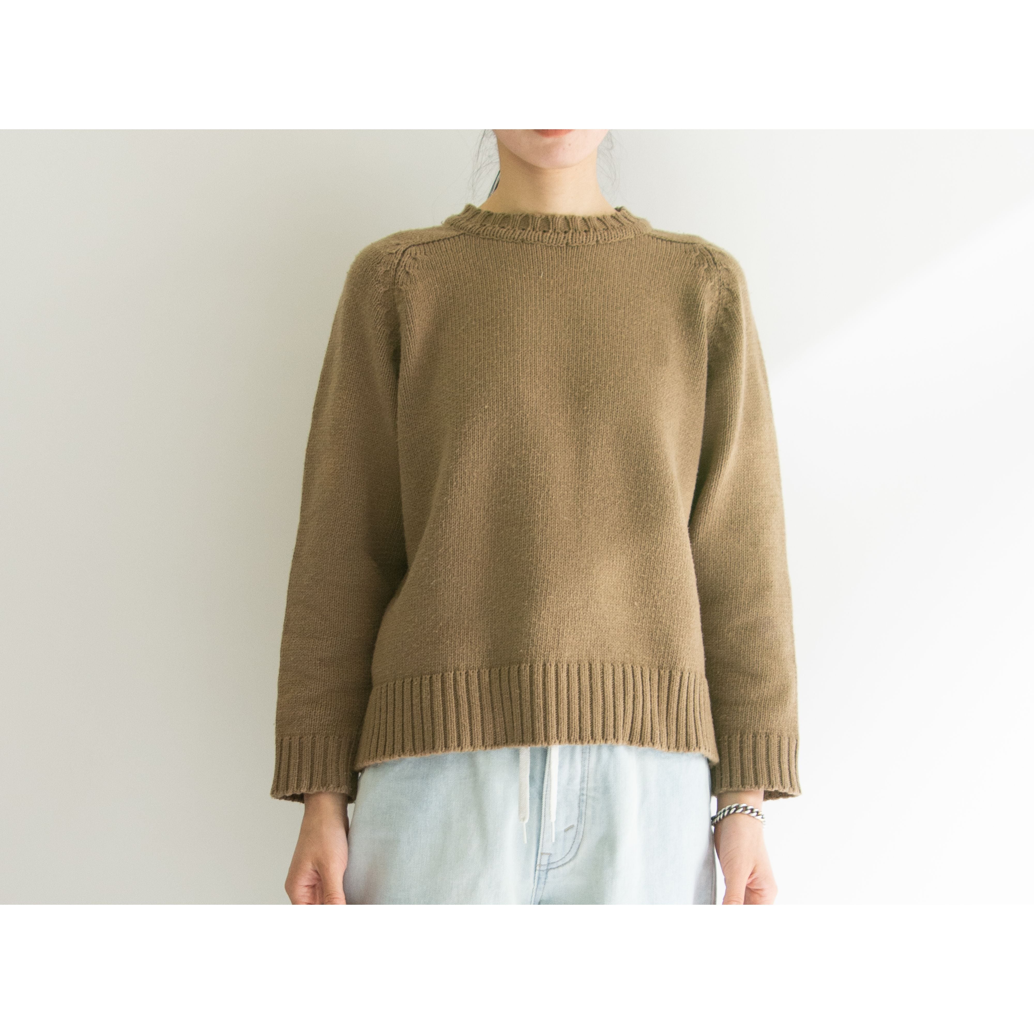 INVERALLAN】Made in Scotland Cotton Hand Knitted Sweater（インバー