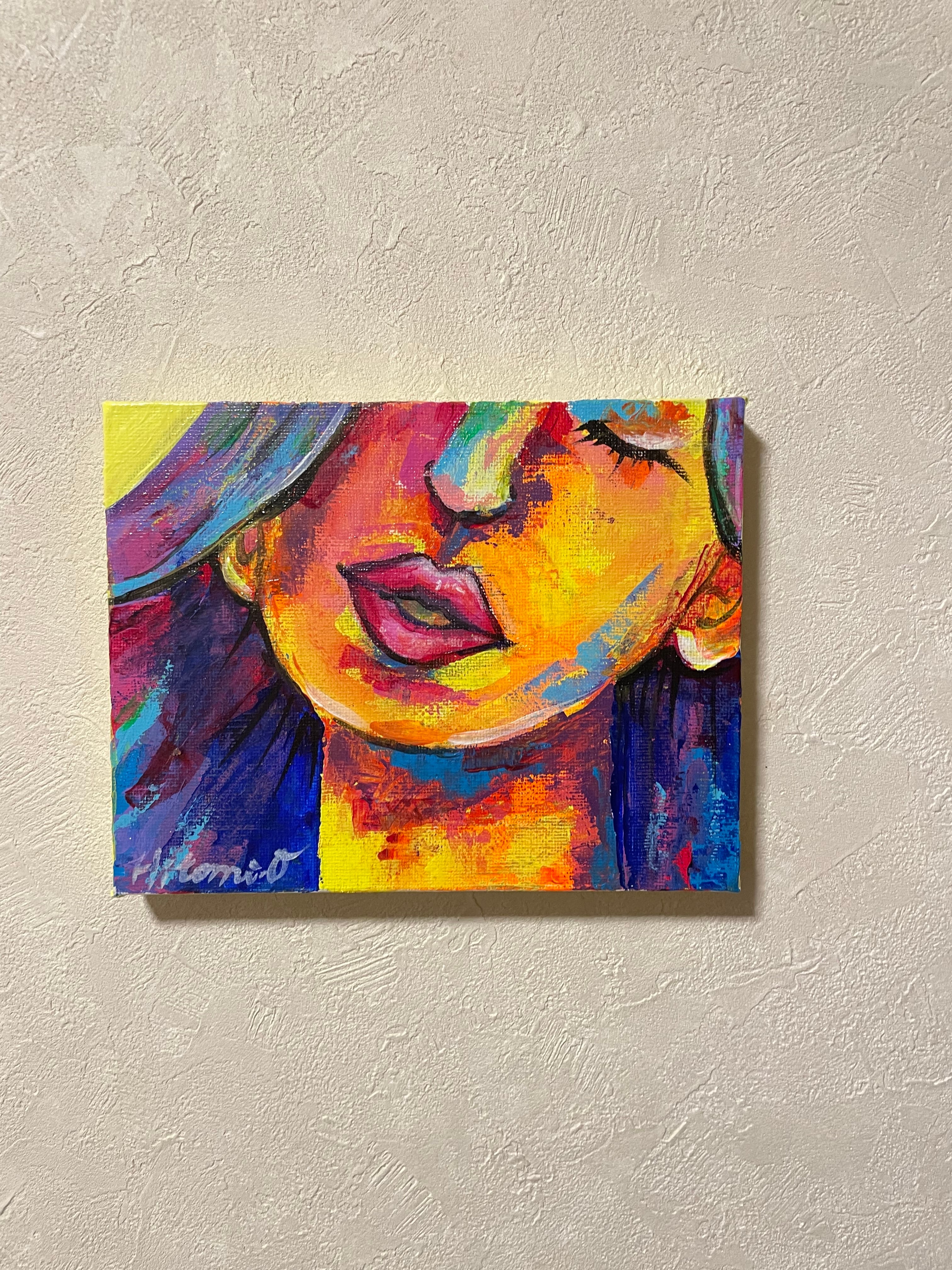 A-118/24】人物画 女性 原画 絵画 現代アート キャンバス 真作