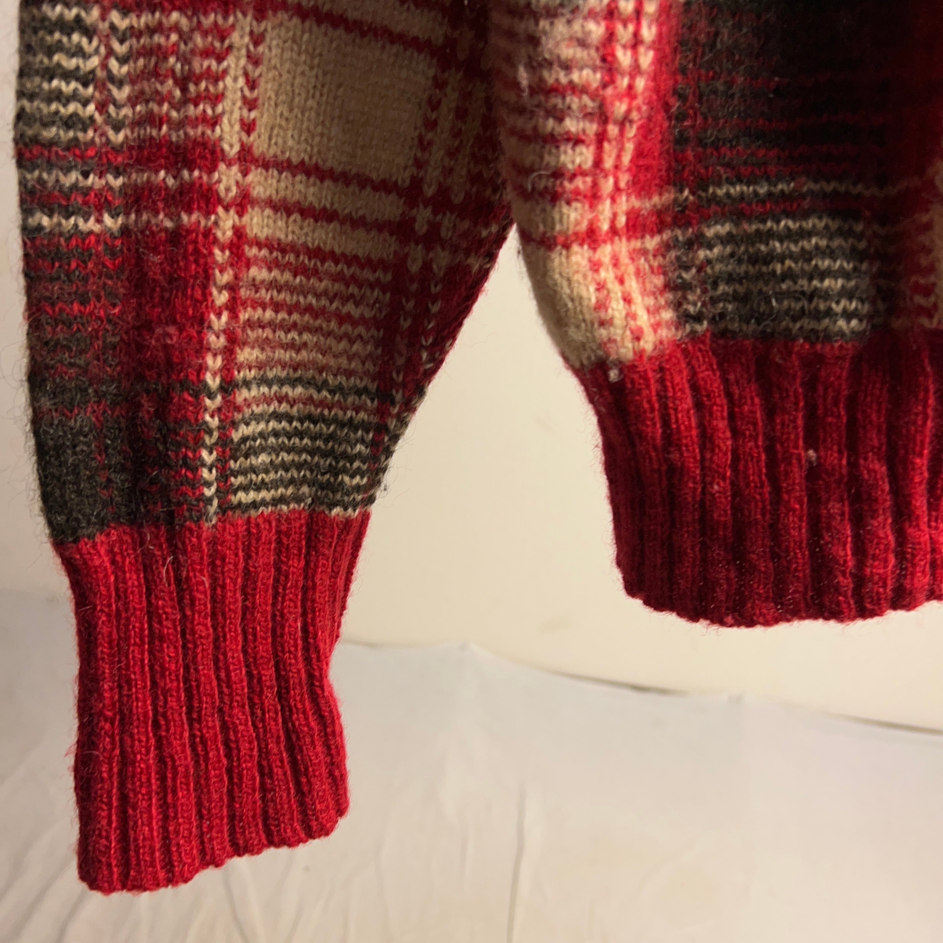 80's~90's POLO COUNTRY RALPH LAUREN Plaid Wool Knit Sweater 80年代