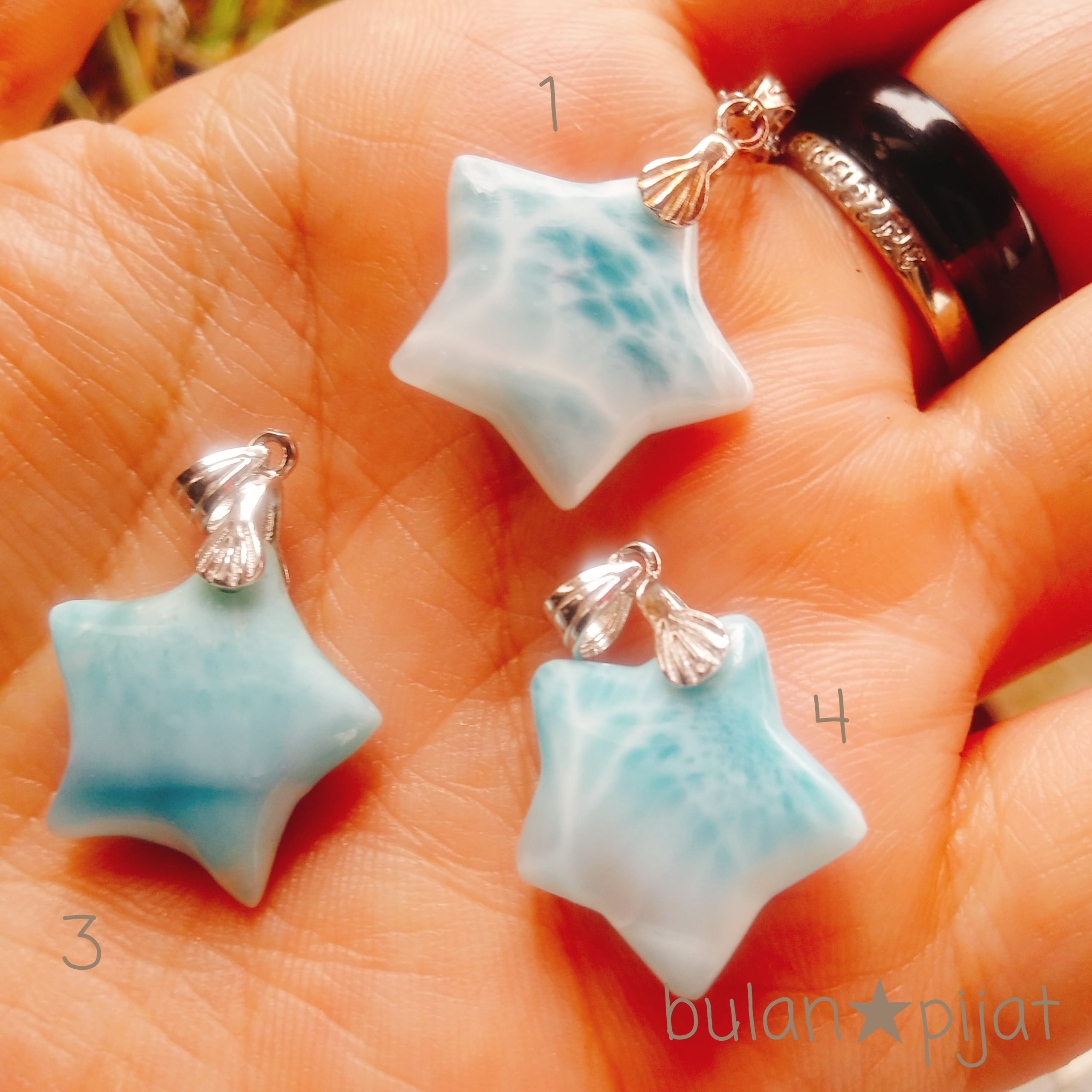 星形 ラリマー ネックレス silver925バチカン ペンダント | 大人の