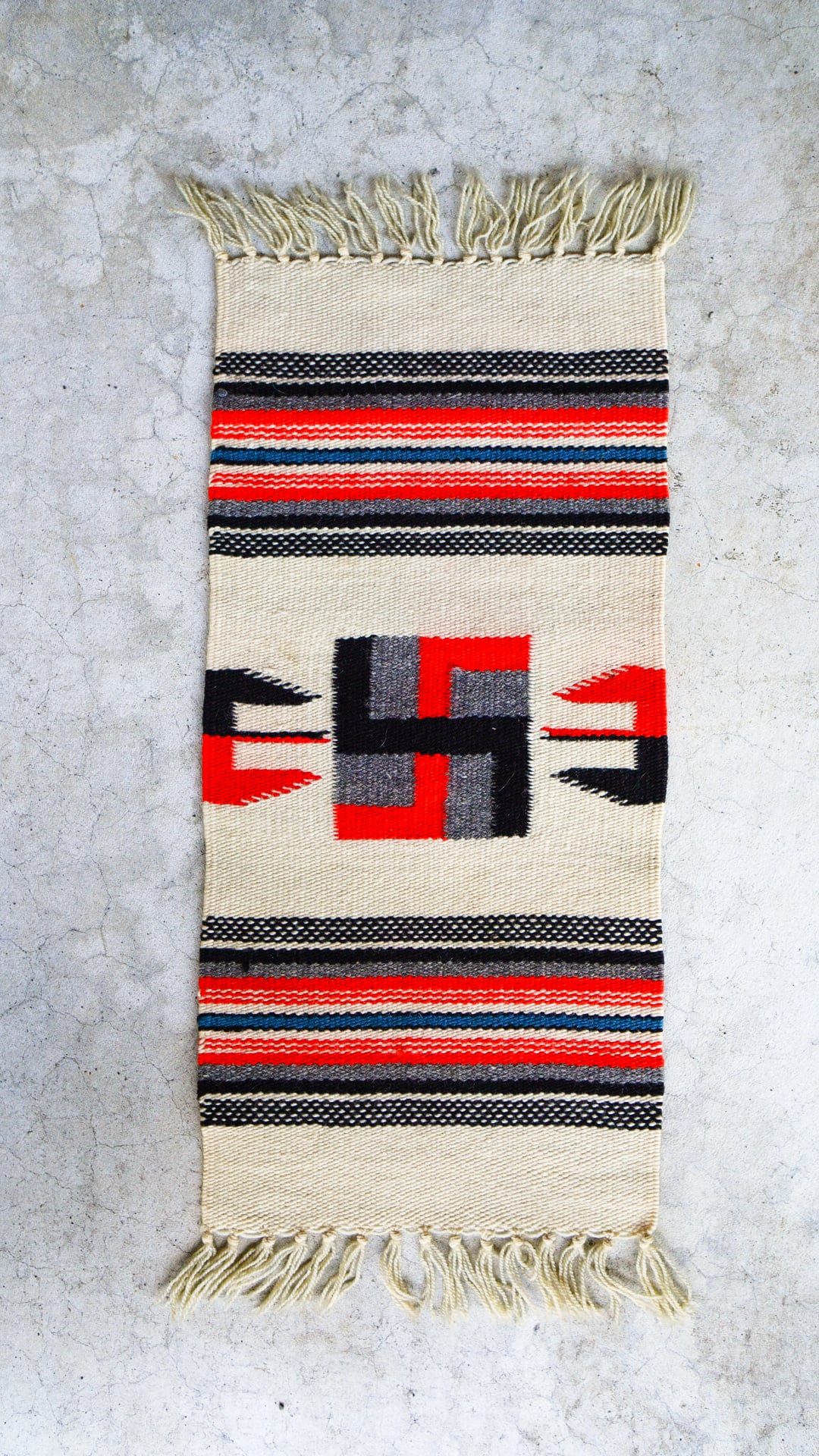 1920-1930s】チマヨ 卍 スワスティカ ラグ 《ネイティブアメリカン